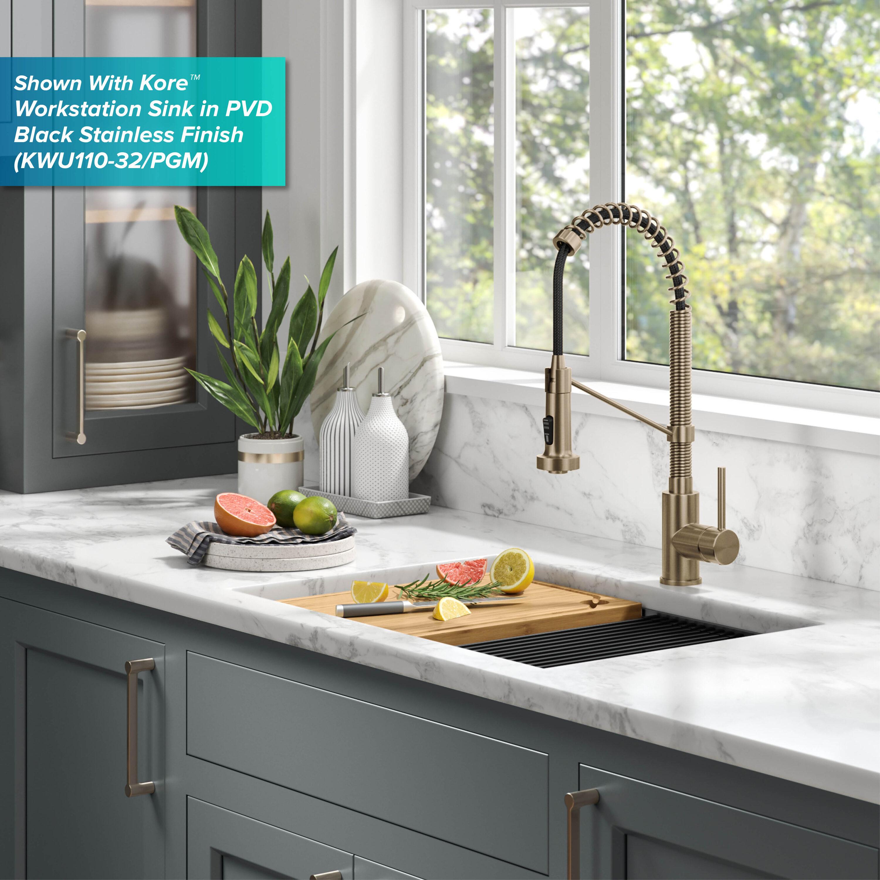 Kraus Bolden Touchless Sensor Commercial Style 2-Function Single Handle Pull-Down Kitchen Faucet