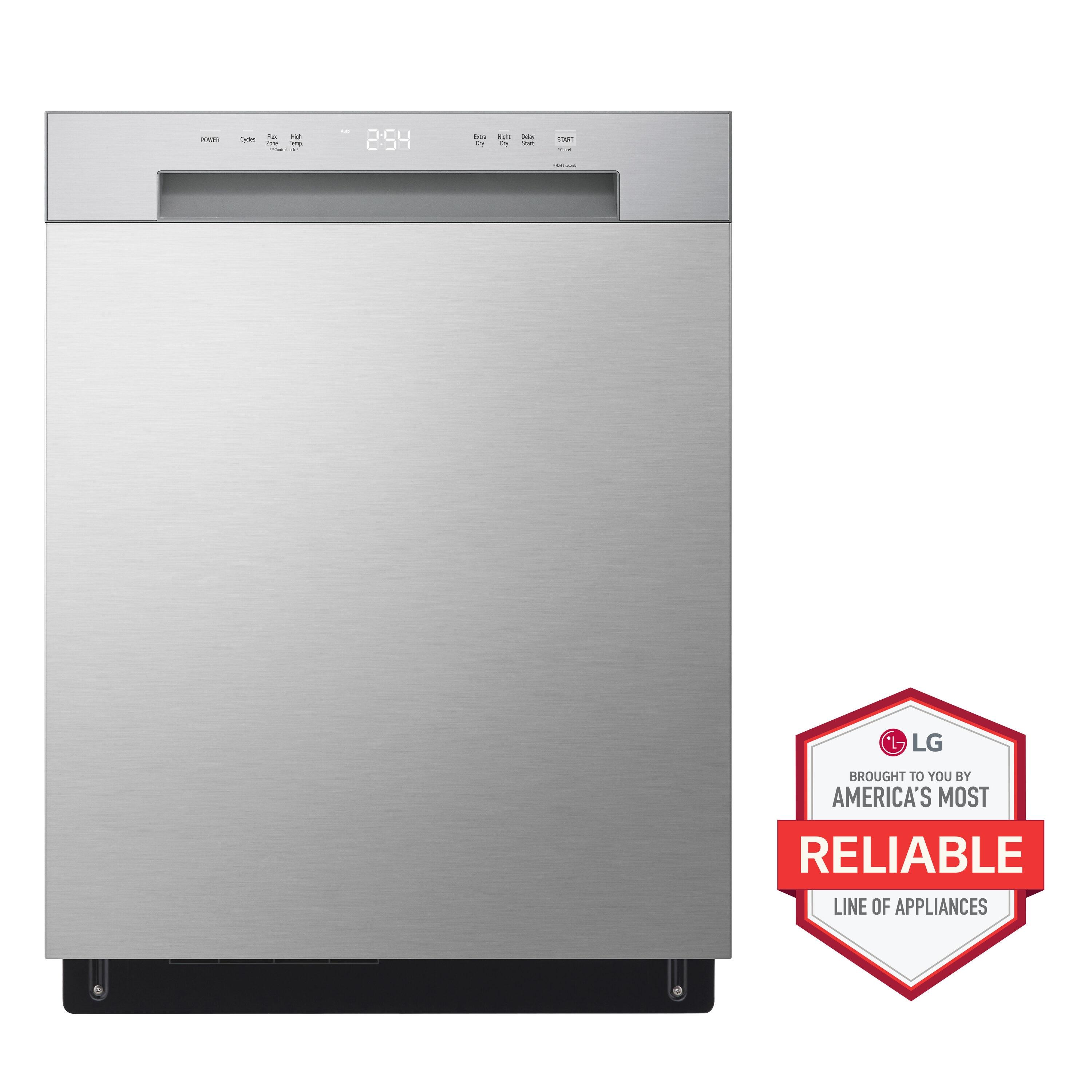 Front Control Dishwasher With Lodecibel Operation And Dynamic Dry