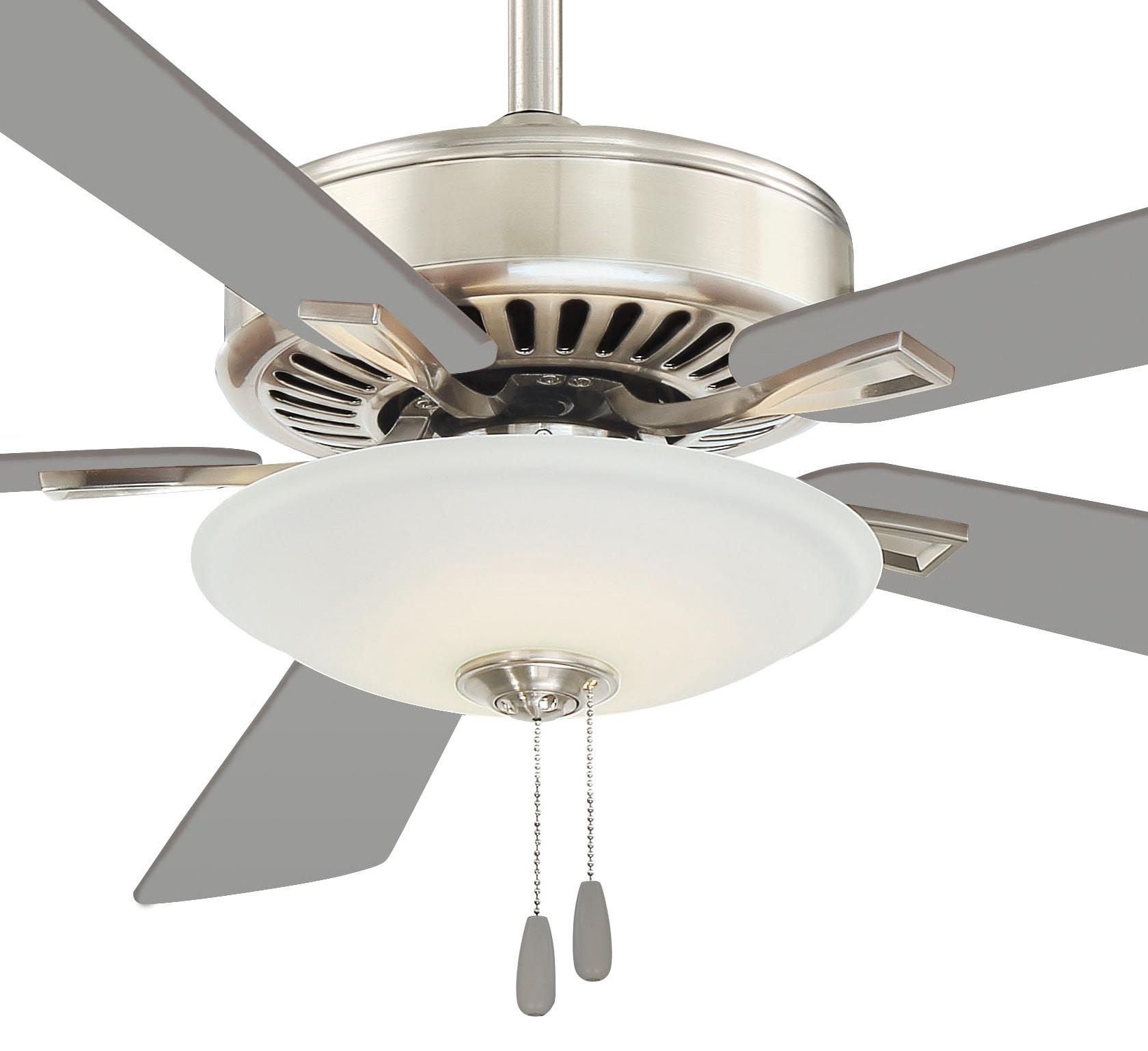 52" Minka Aire Modern Indoor Ceiling Fan with LED Light Polished Nickel White Glass Shade for Living Room Kitchen Bedroom Family