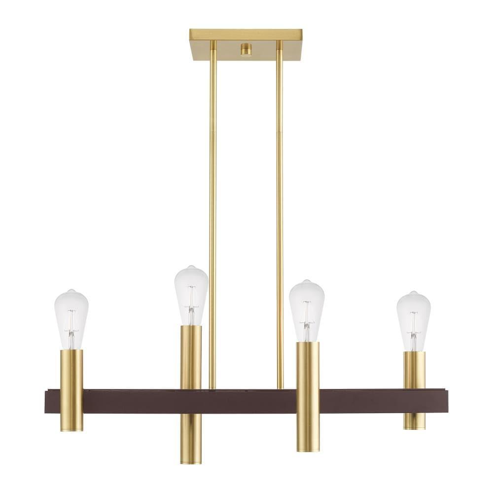 Livex Lighting Helsinki 4 - Light Chandelier in  Satin Brass/Bronze