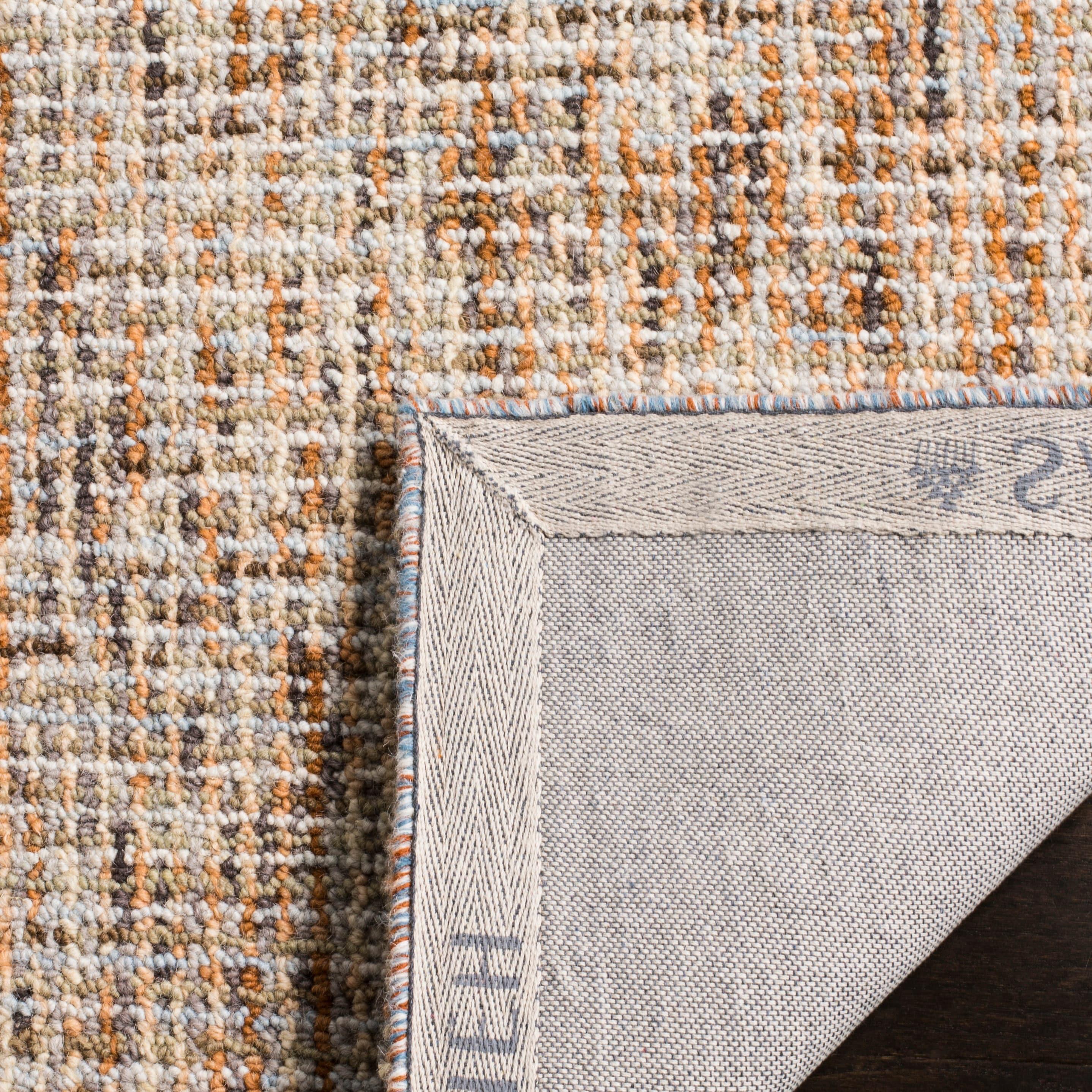 Abstract ABT468 Handmade Indoor Area Rug - Gold/Blue - 6'x9' - Safavieh