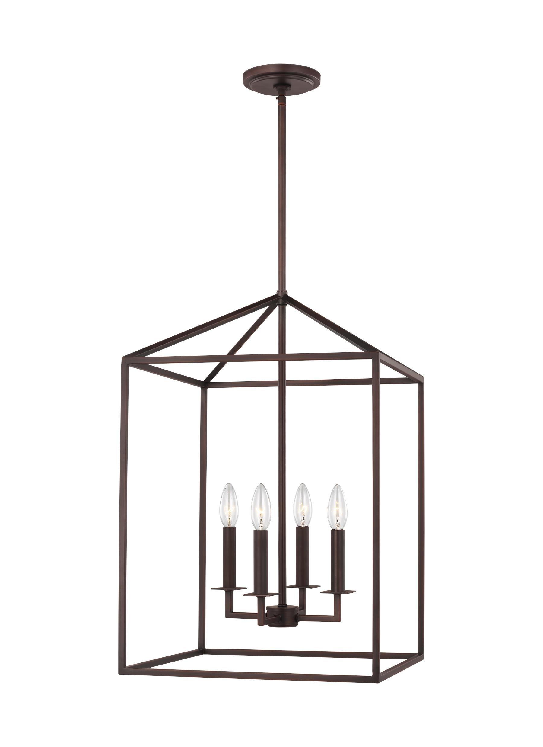 Perryton Medium 15.5 in. 4-Light Bronze Modern Transitional Candlestick Hanging Pendant