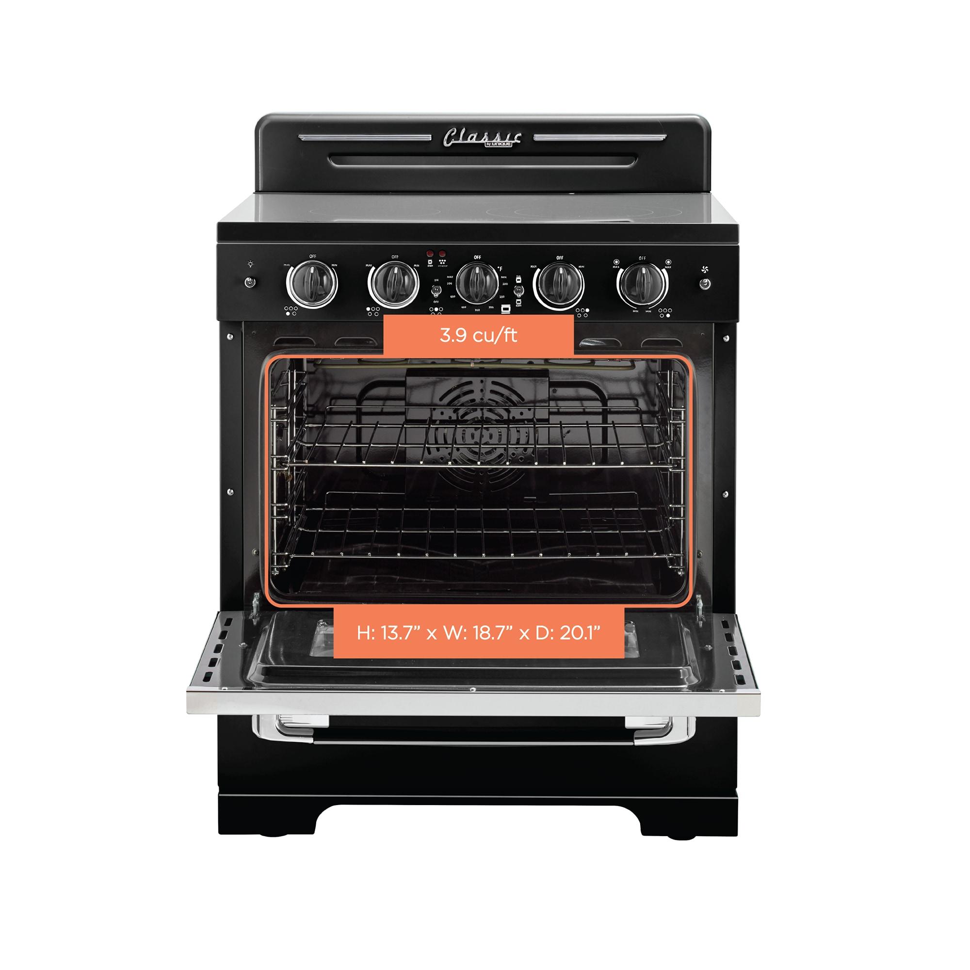 Unique Classic Retro 30" 3.9 cu/ft Freestanding 5-Element Electric Range with Convection Oven