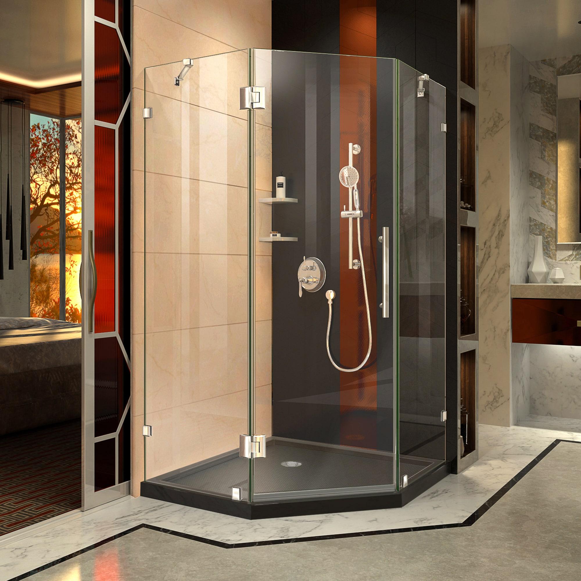 Prism Lux 36" W x 36" D x 74.75" H Frameless Neo-Angle Shower Enclosure with Base Included