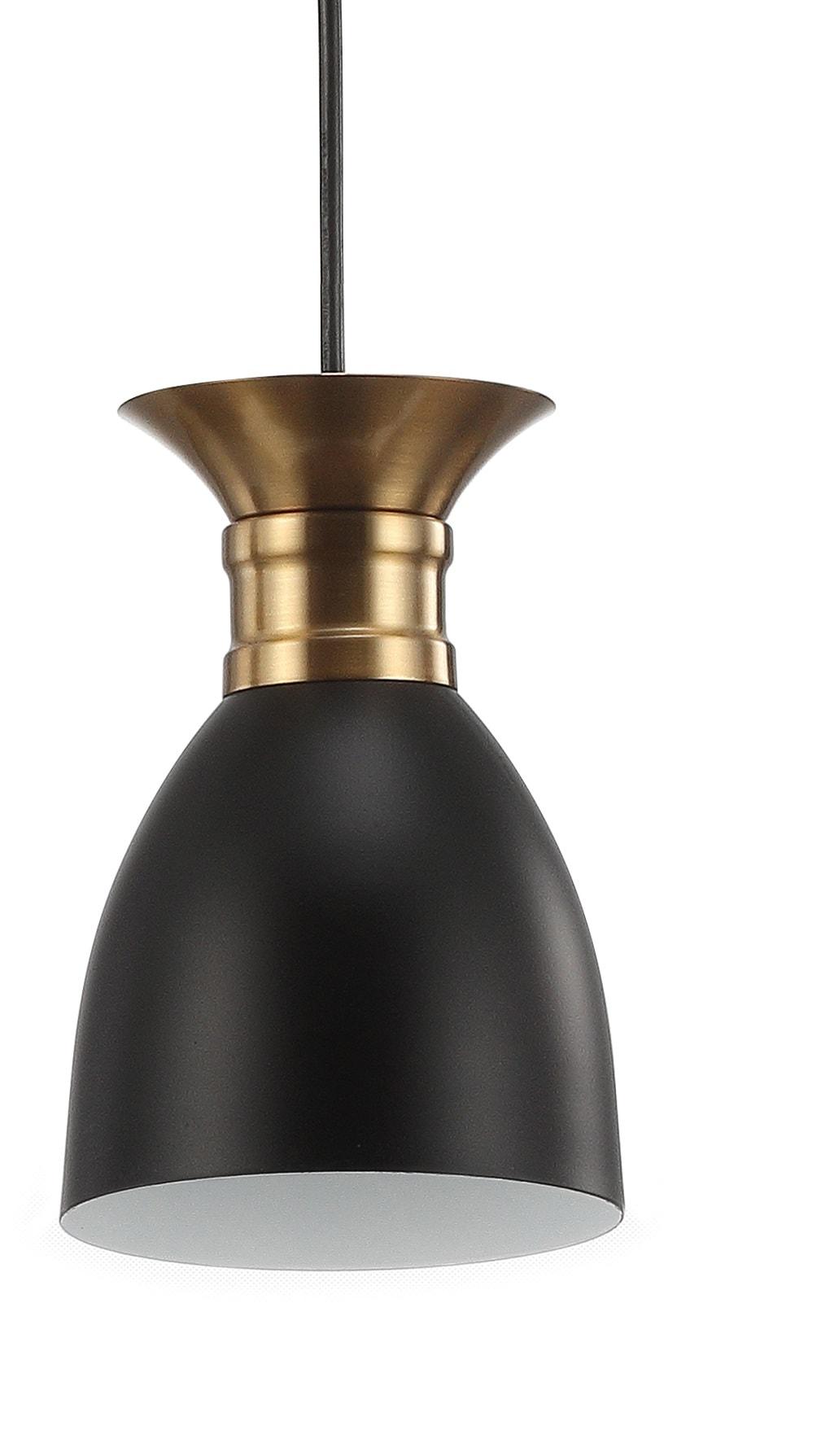 Edison 33.25" Linear 3-Light Metal Linear LED Pendant, Black/Brass Gold