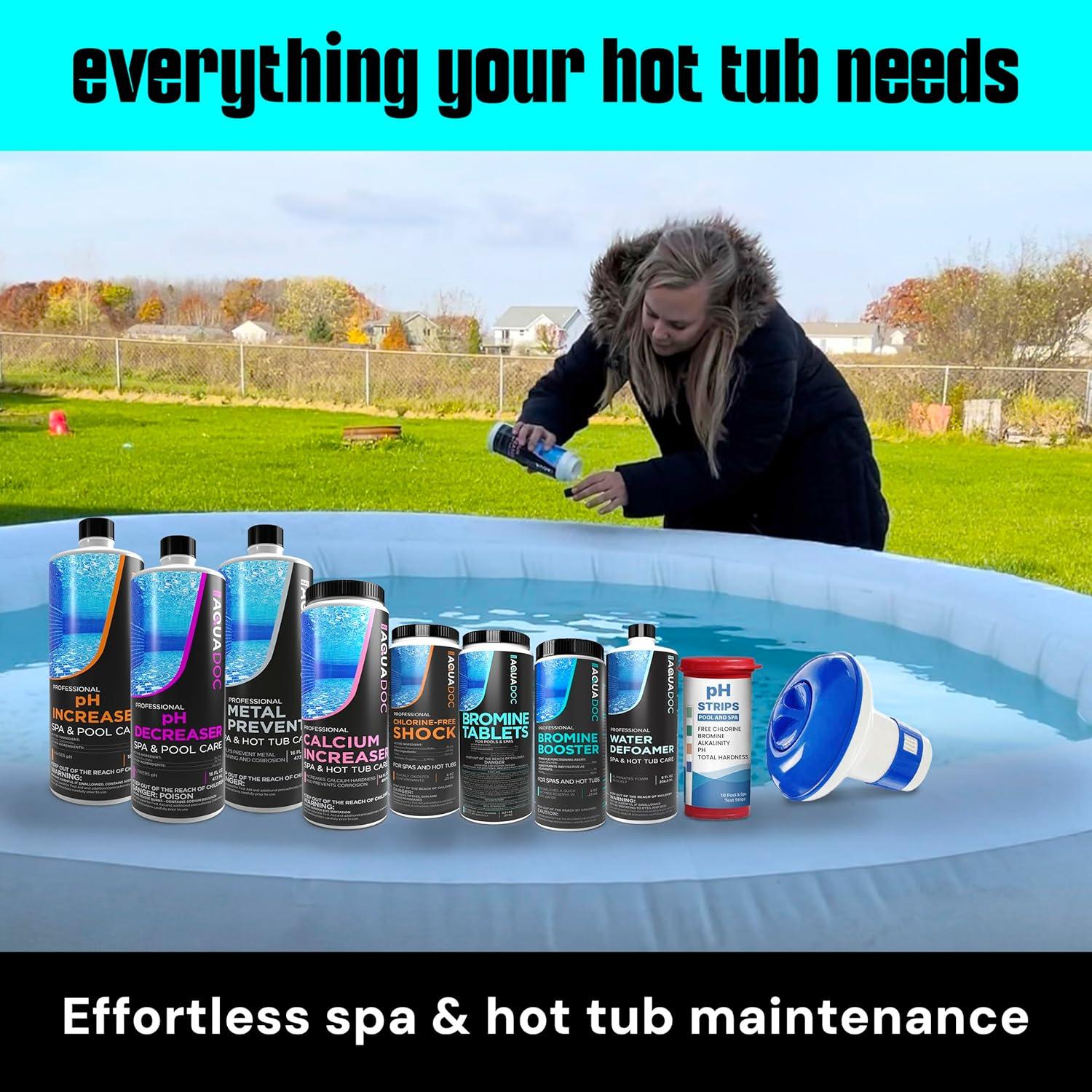 Aquadoc Bromine Hot Tub Starter Kit for Spas, Complete Spa Maintenance Kit with Bromine Tablets & Complete Hot Tub Chemicals Starter Kit (Bromine Hot Tub Starter Kit)