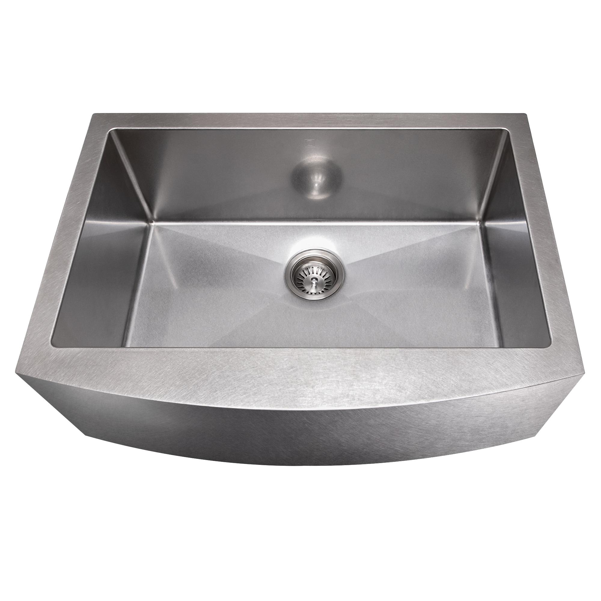 DuraSnow ZLINE 30" Zermatt Farmhouse Apron Mount Single Bowl Fingerprint Resistant Stainless Steel Kitchen Sink with Bottom Grid