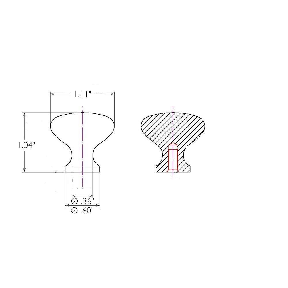 Design House Design House 564567 1.25-inch Mushroom Cabinet Knob, Satin Nickel, 5-Pack (Set of 5)