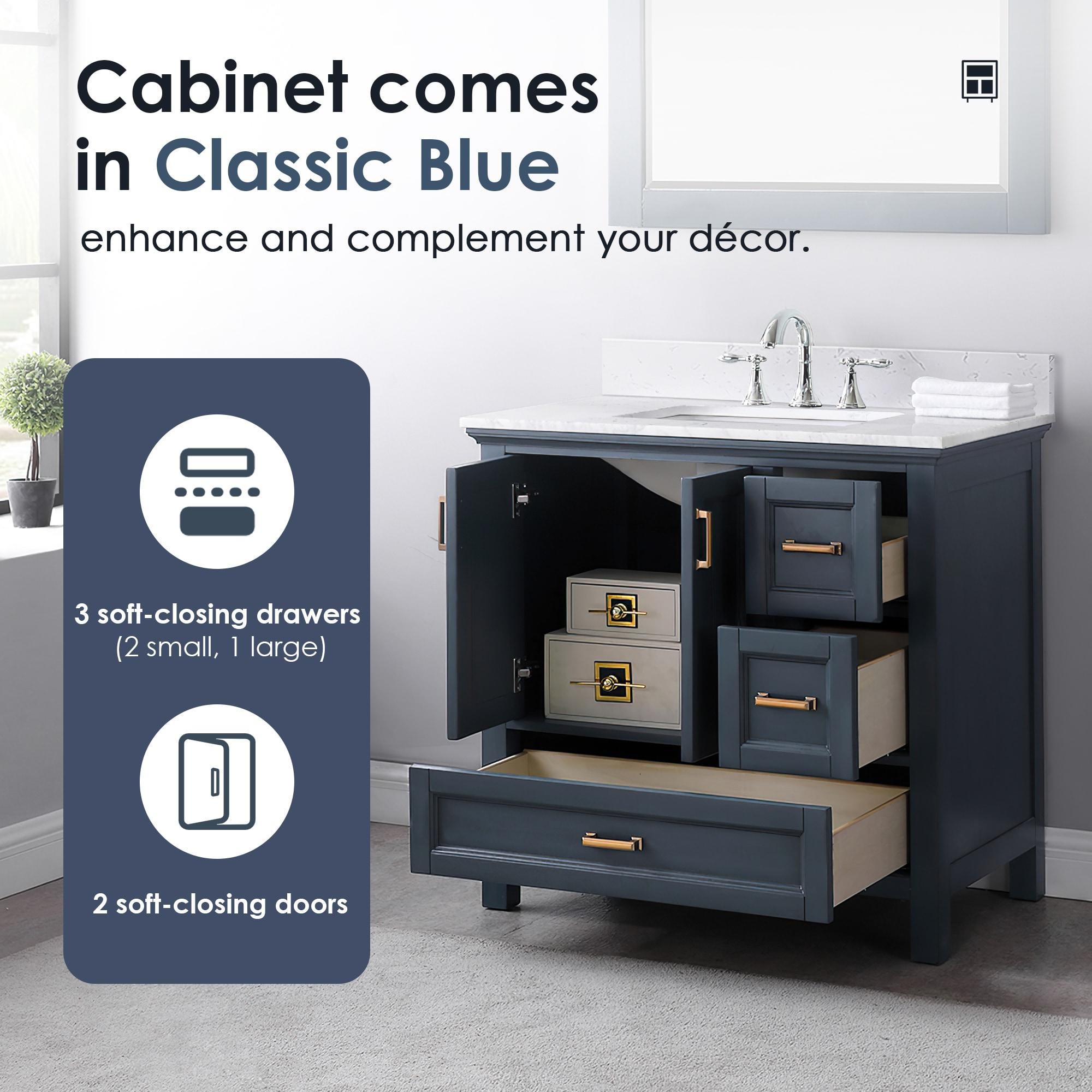 Isla 30" Marble Countertop Single Vanity w/o Mirror - Classic Blue