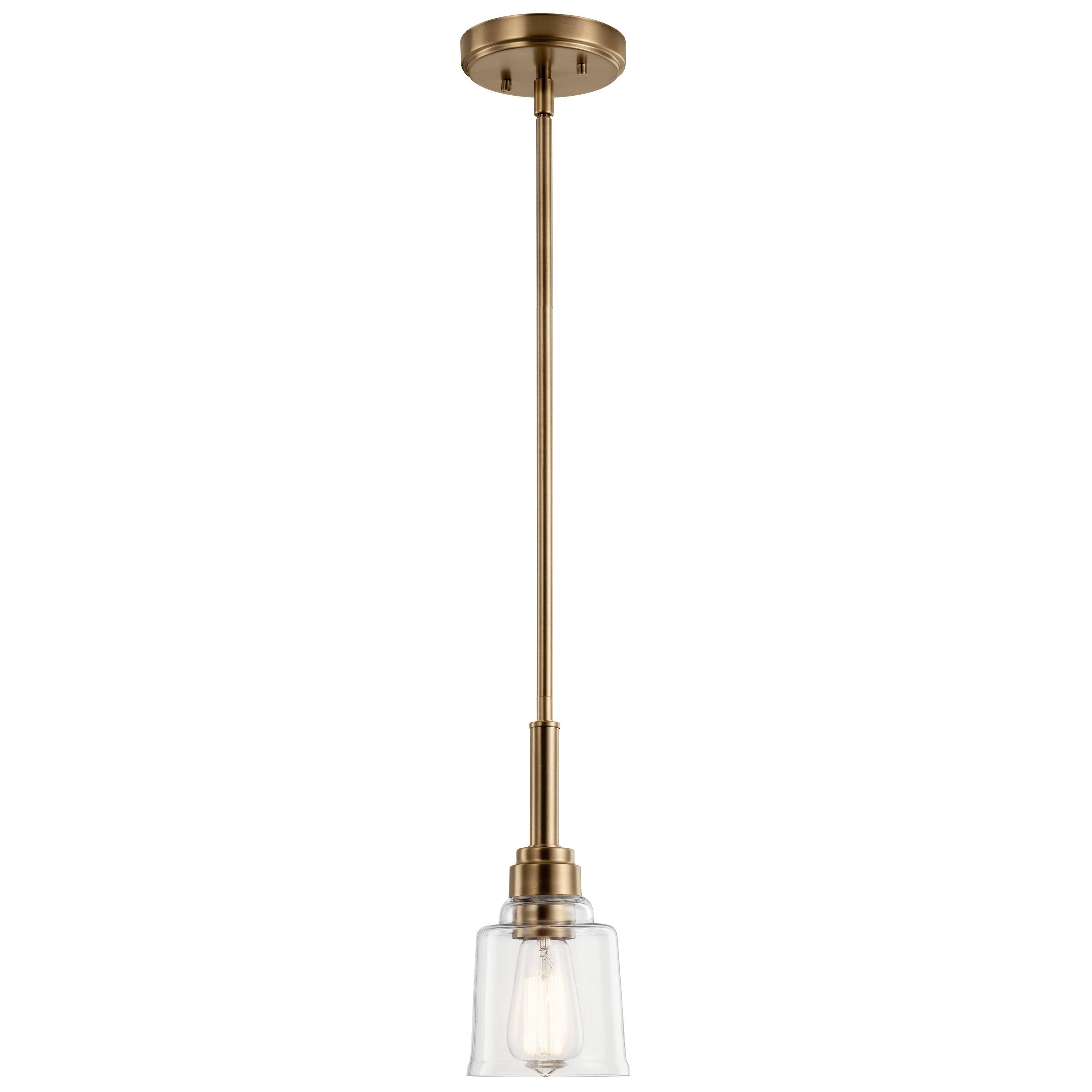 Kichler Lighting Aivian 1 - Light Pendant in  Weathered Brass