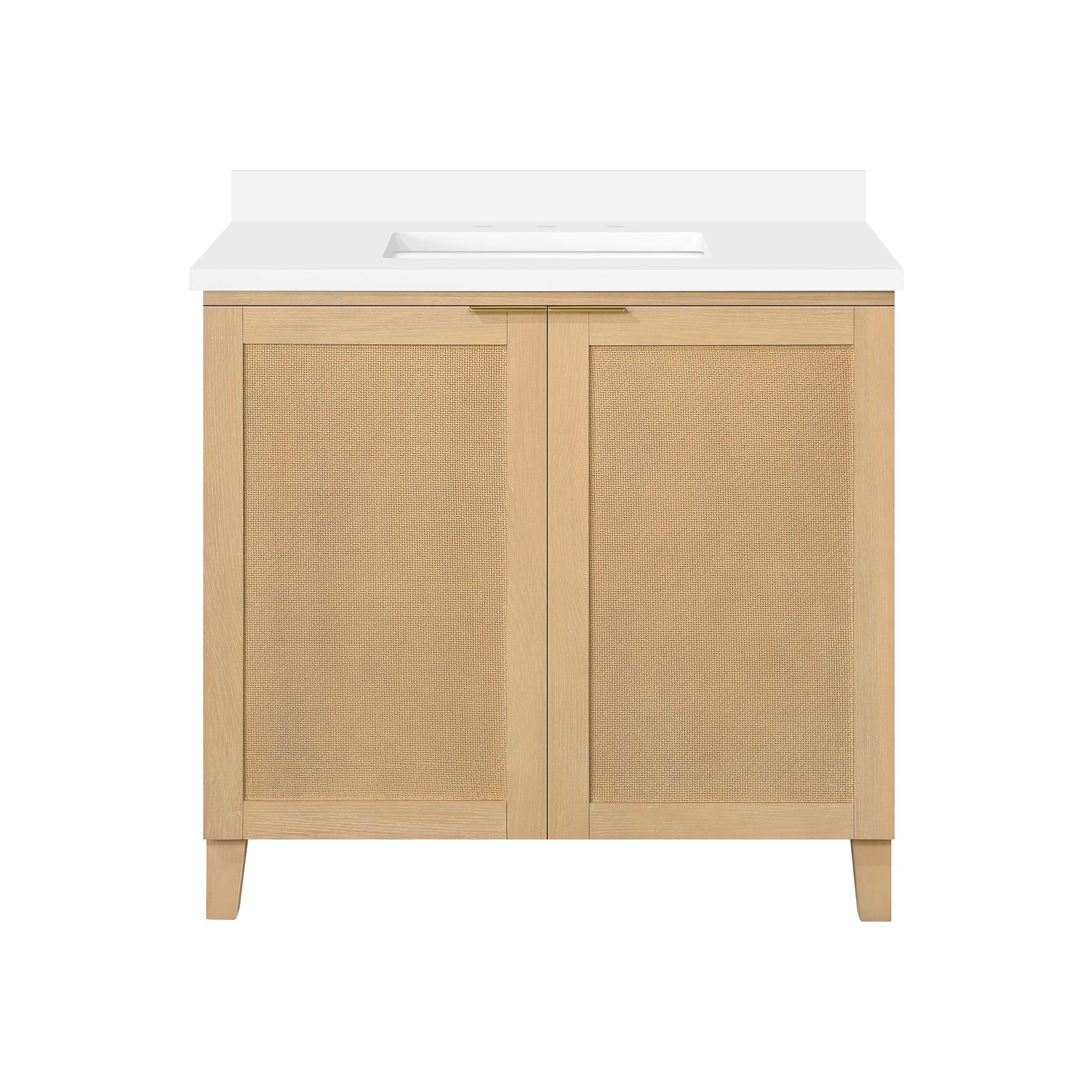 Ove Decors Macy 36 in W x 22 in D Freestanding Bathroom Vanity with Sink, Rustic Ash