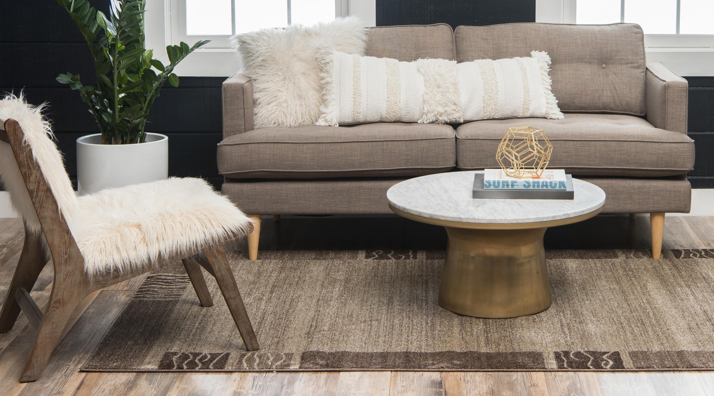 Unique Loom Del Mar Collection Area Rug - Sarah (2' 2" x 3' 1" Rectangle Dark Beige/Brown)