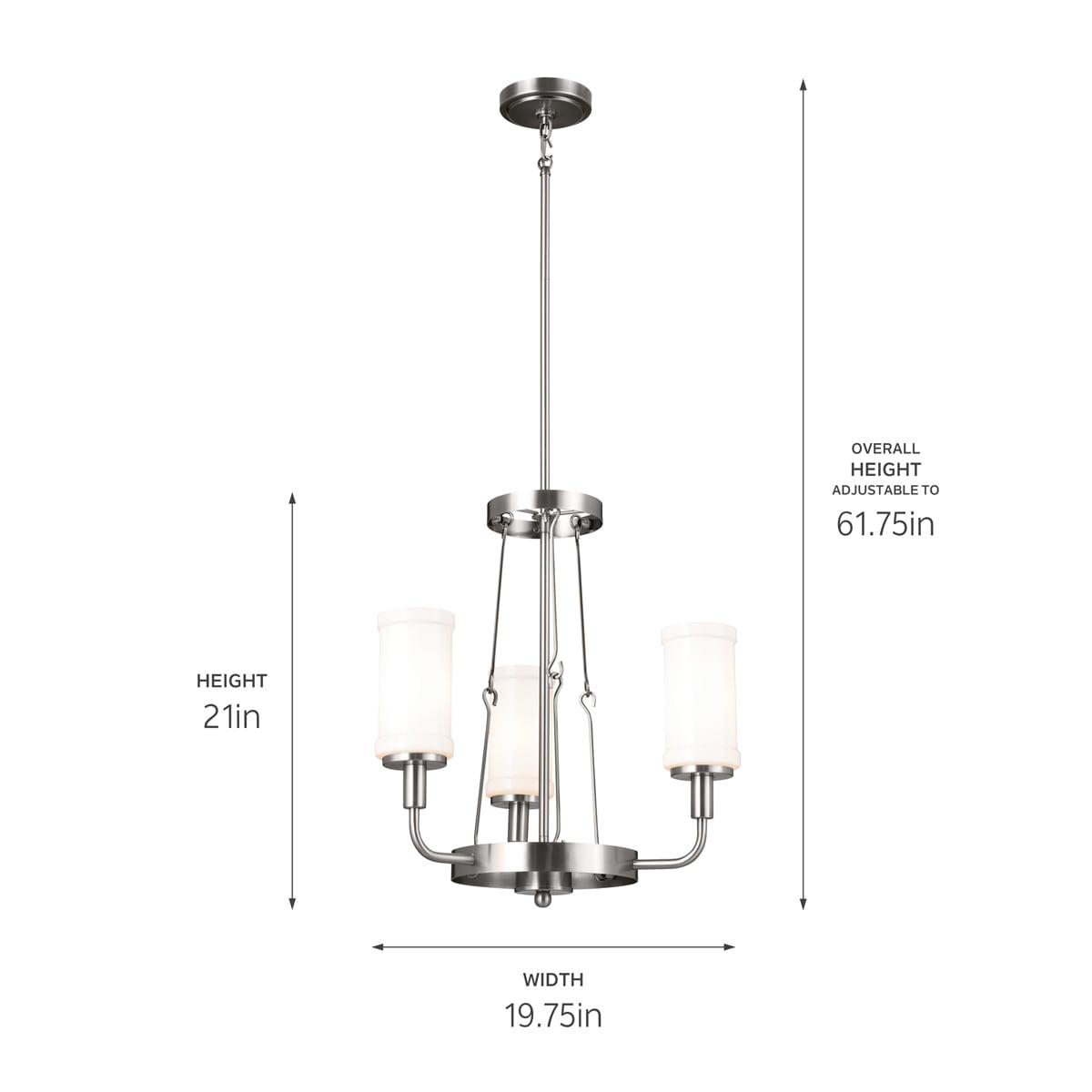Kichler Lighting Vetivene 3 - Light Chandelier in  Classic Pewter