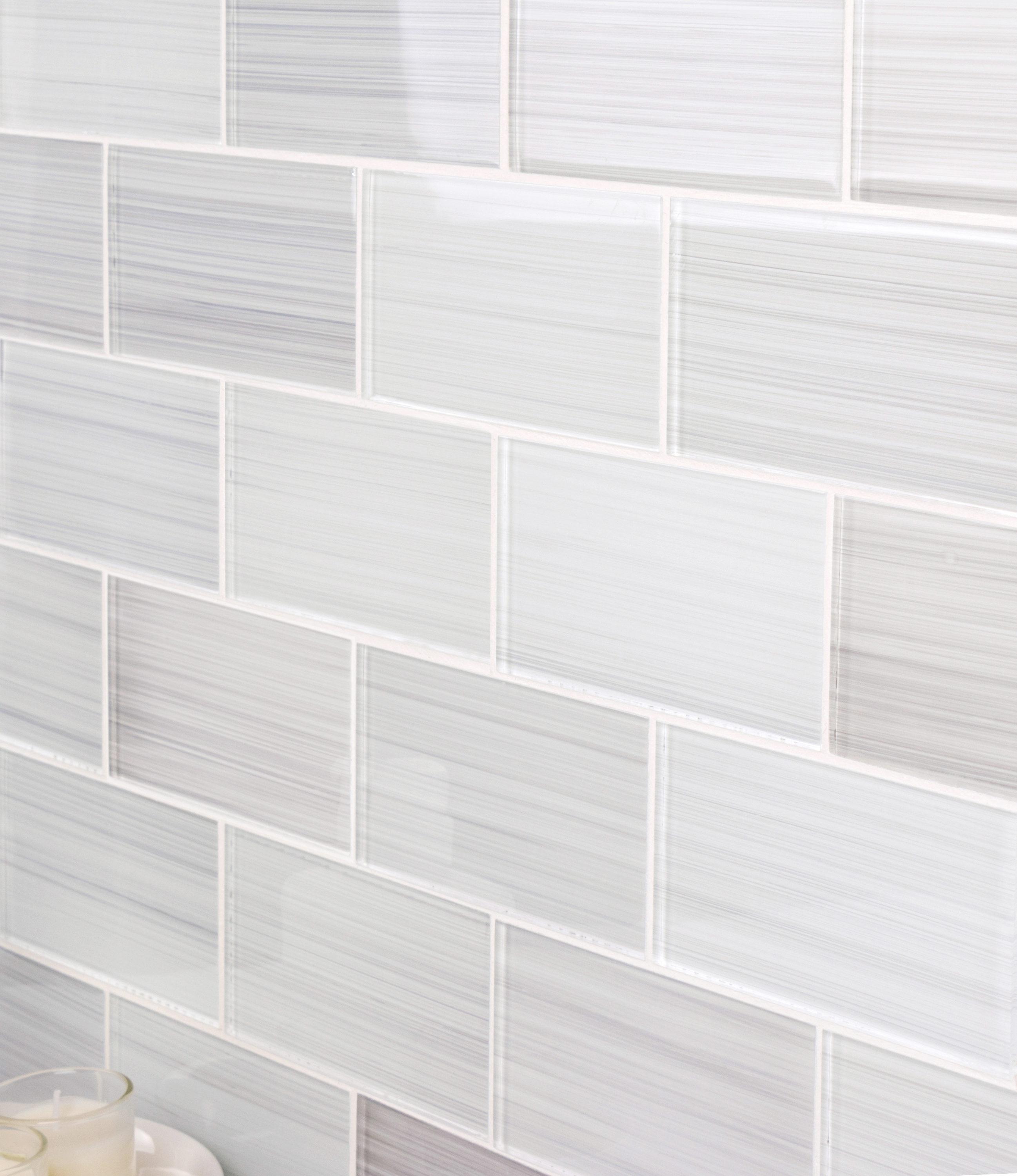 Premium Hand Painted 3" x 6" Straight Edge Glass Mosaic Subway Tile