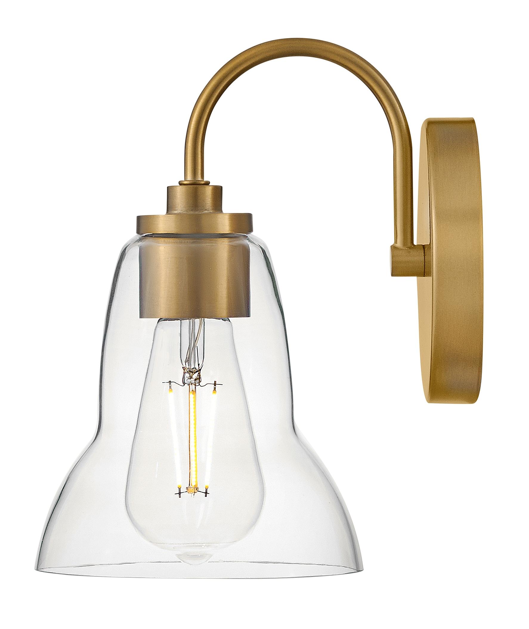 Lark Vera Single Light Bath Vanity Wall Sconce with Clear Bell-Shaped Glass | Wayfair