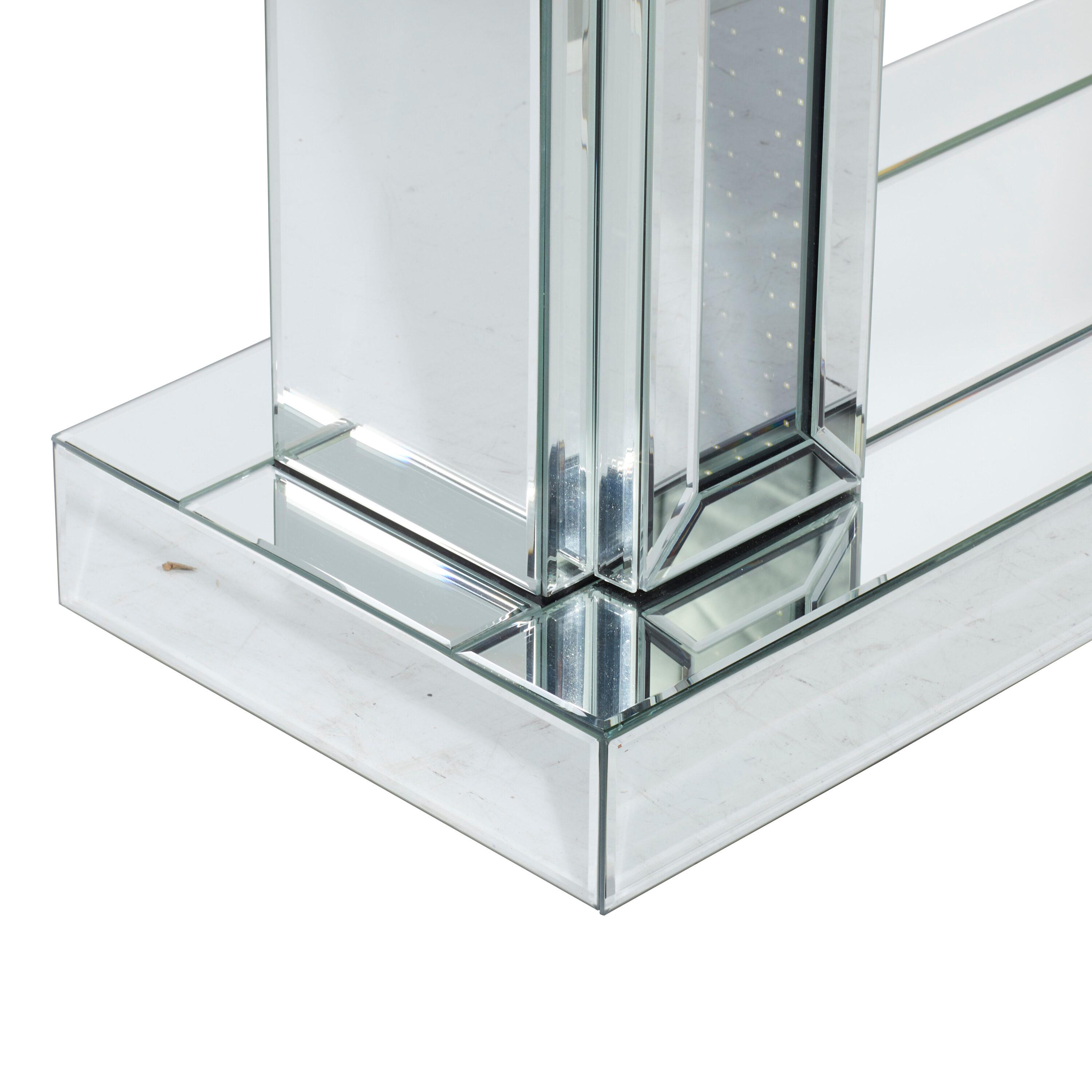 Glam Wood Console Table Silver - Olivia & May: Mirrored, Fixed Shelf, Indoor Use