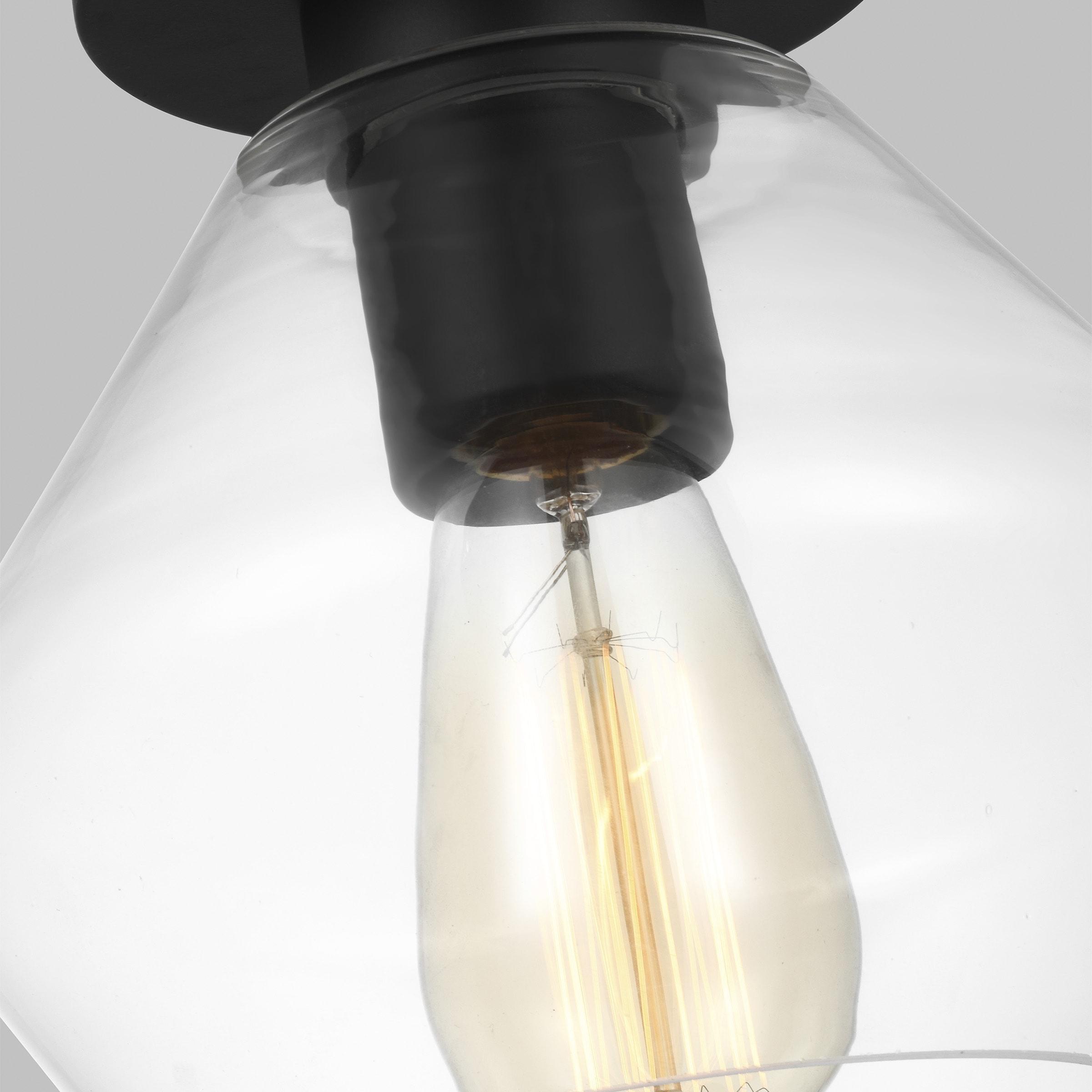 Rooks Single Light Glass Semi Flush Mount