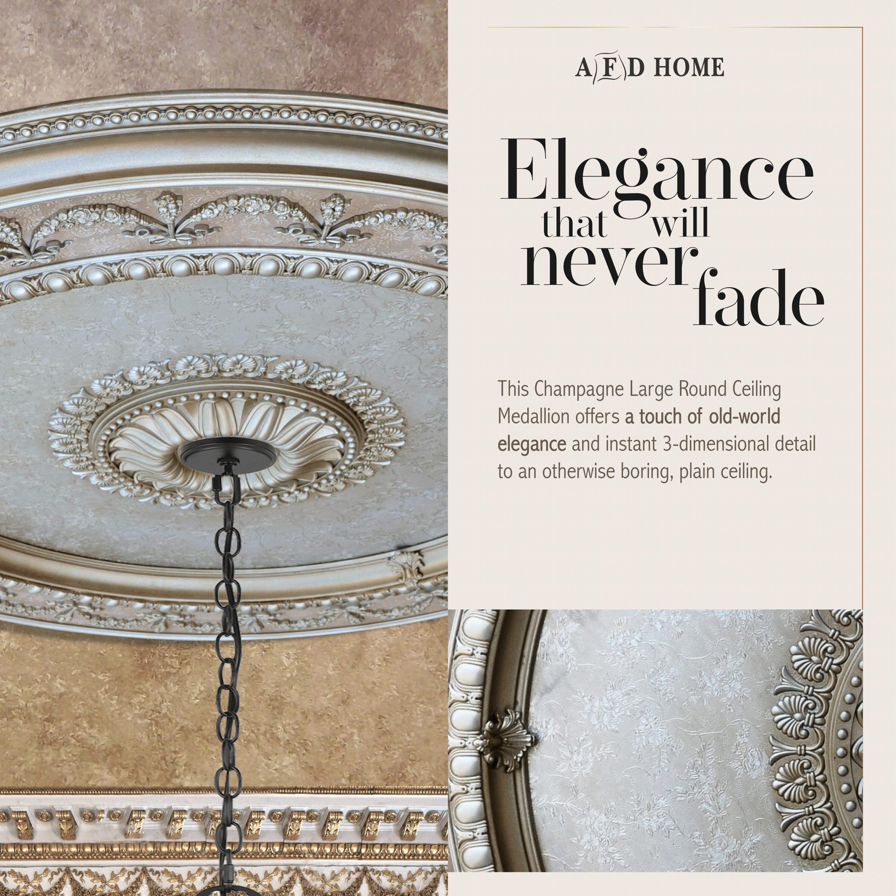 AFD Home 10782962 Round Ceiling Medallion, Champagne - Large