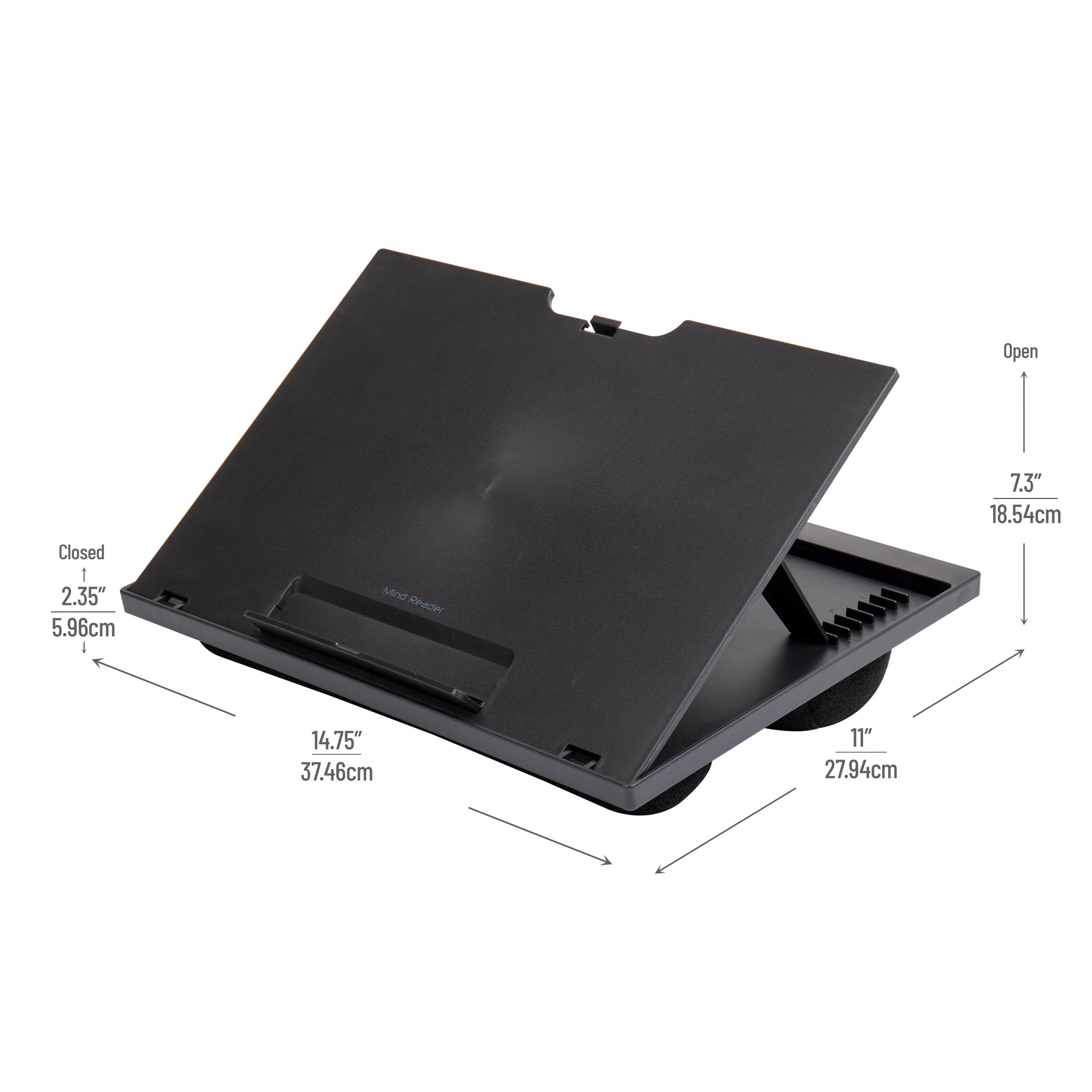 Mind Reader Mind Reader Lap Desk Laptop Stand, Bed Tray, Collapsible, Cushion, Portable, Dorm, Plastic, 14.75"L x 11"W x 7.3"H
