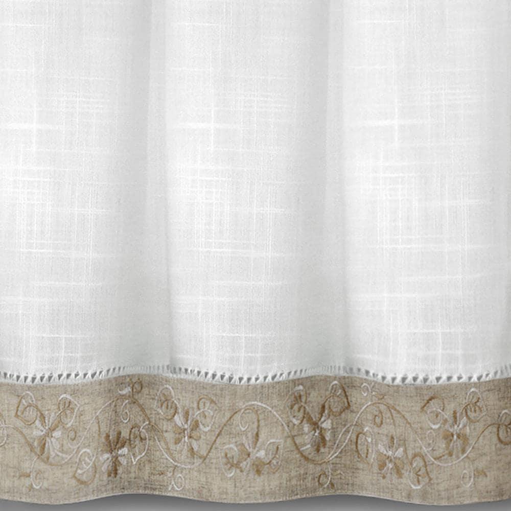 Achim Oakwood Polyester Light Filtering Curtain Valance, Natural, 58" x 14"