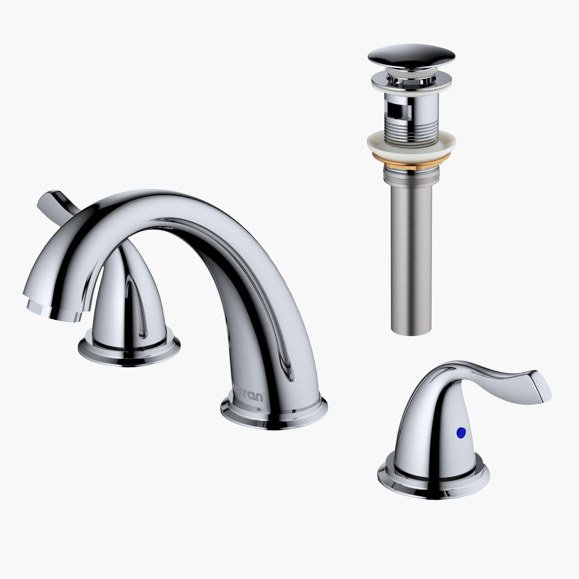 Karran Fulham 8 In. Widespread 2-Handle Bathroom Faucet With Matching Pop-up Drain