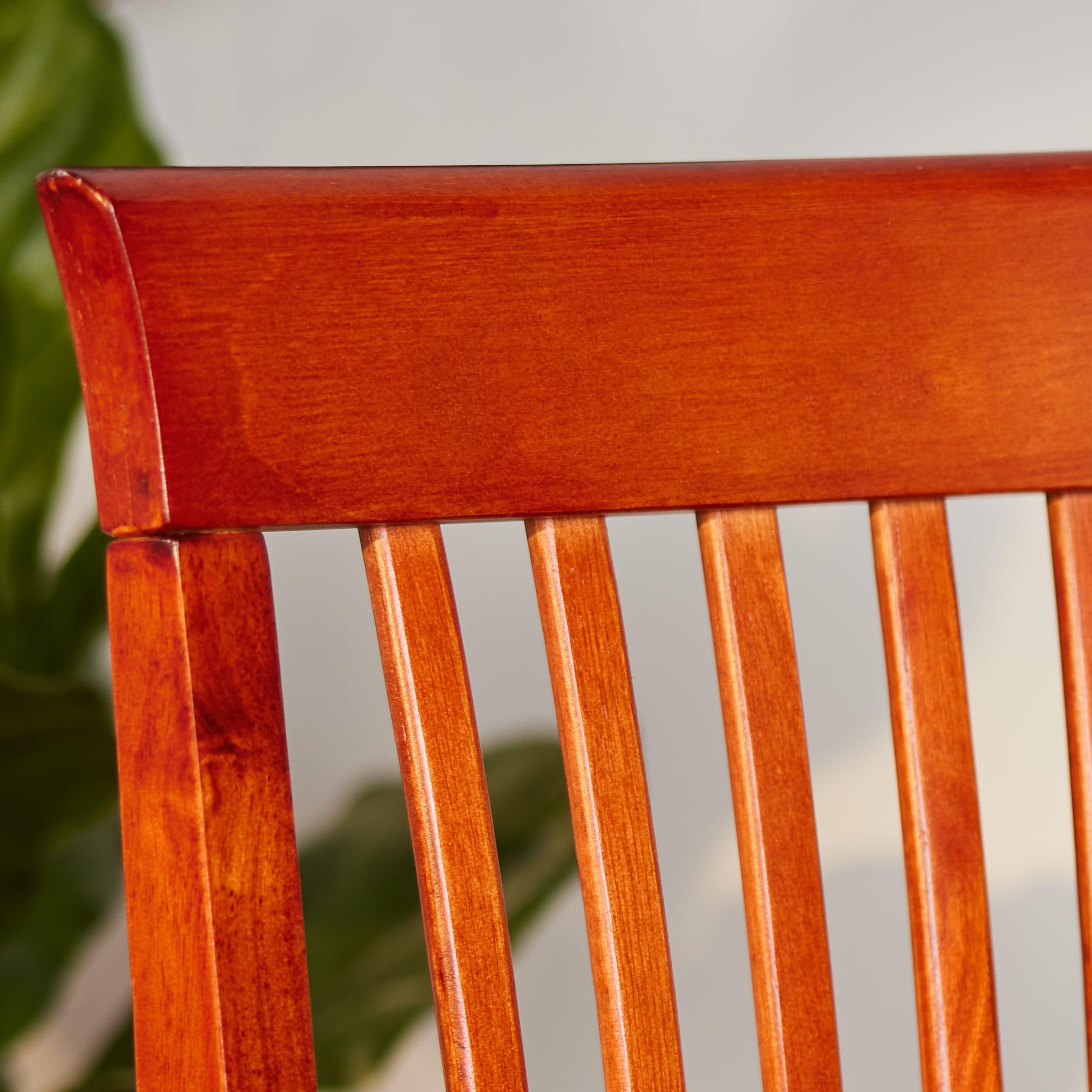 30" Torino Craftsman Padded Seat Barstool Hardwood/Dark Cherry - Linon: Rubberwood, 31" High