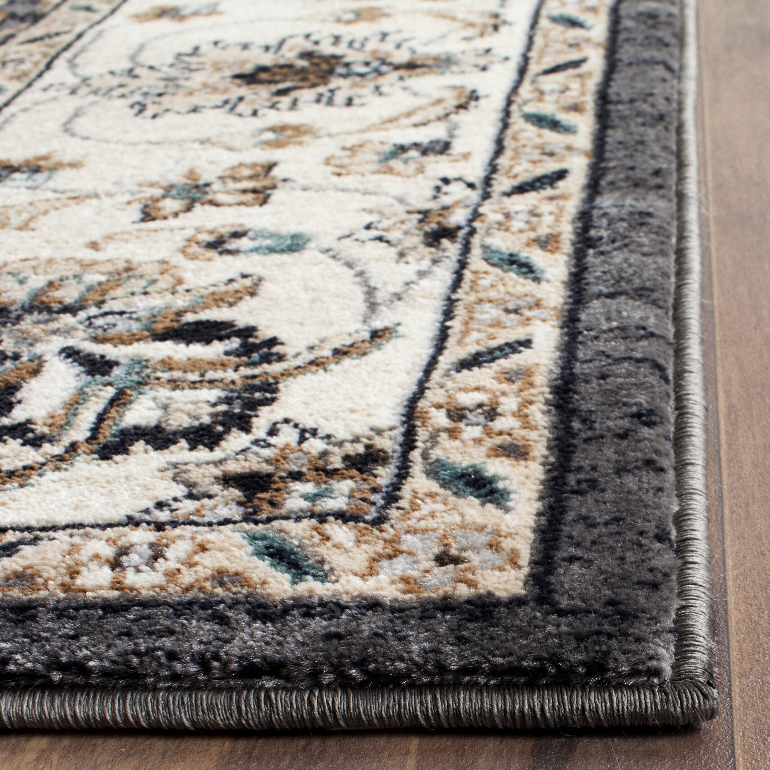Lyndhurst LNH332 Power Loomed Area Rug - Grey/Cream - 5'3"x7'6" - Safavieh.