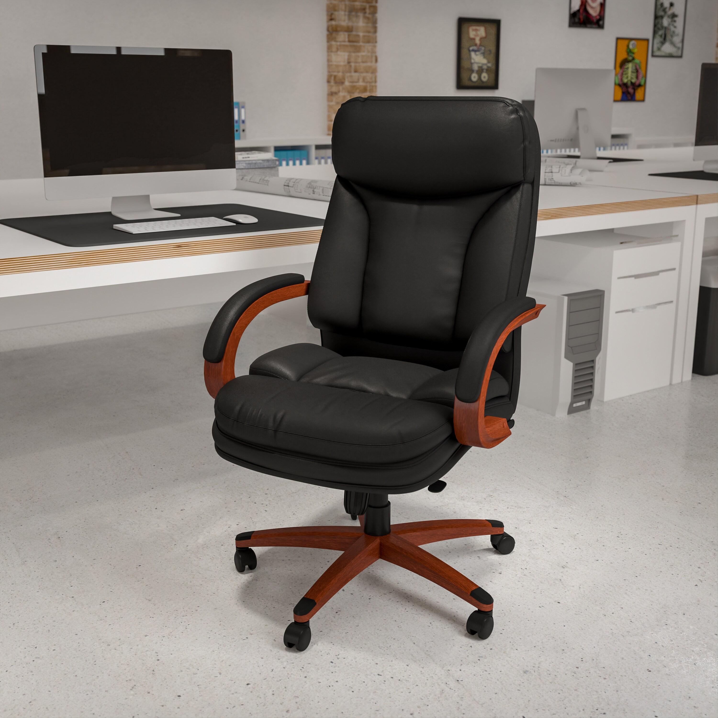 Flash Furniture High Back LeatherSoft Executive Swivel Ergonomic Office Chair with Synchro-Tilt Mechanism