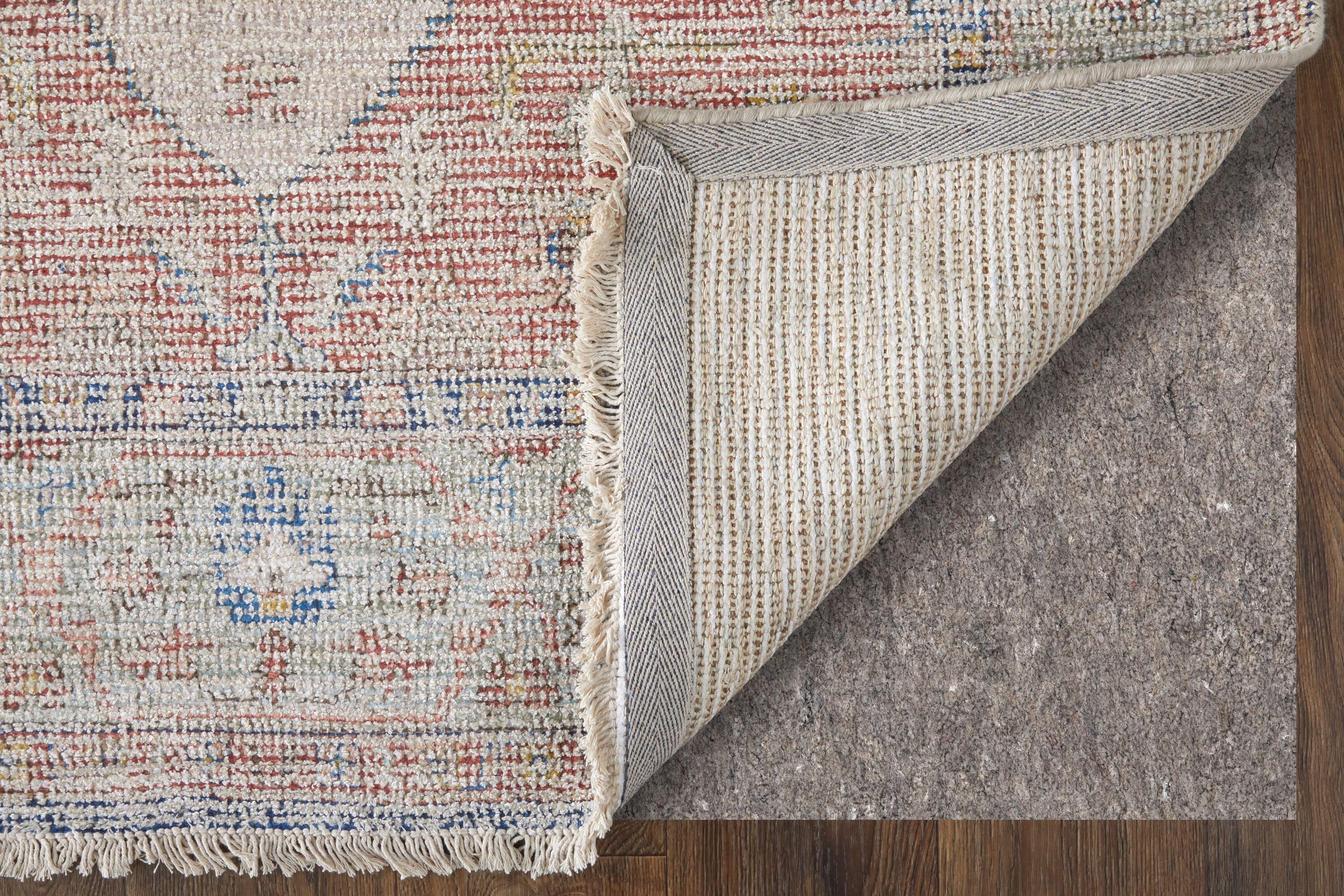 Caldwell Transitional Distressed Ivory/Blue/Red Area Rug