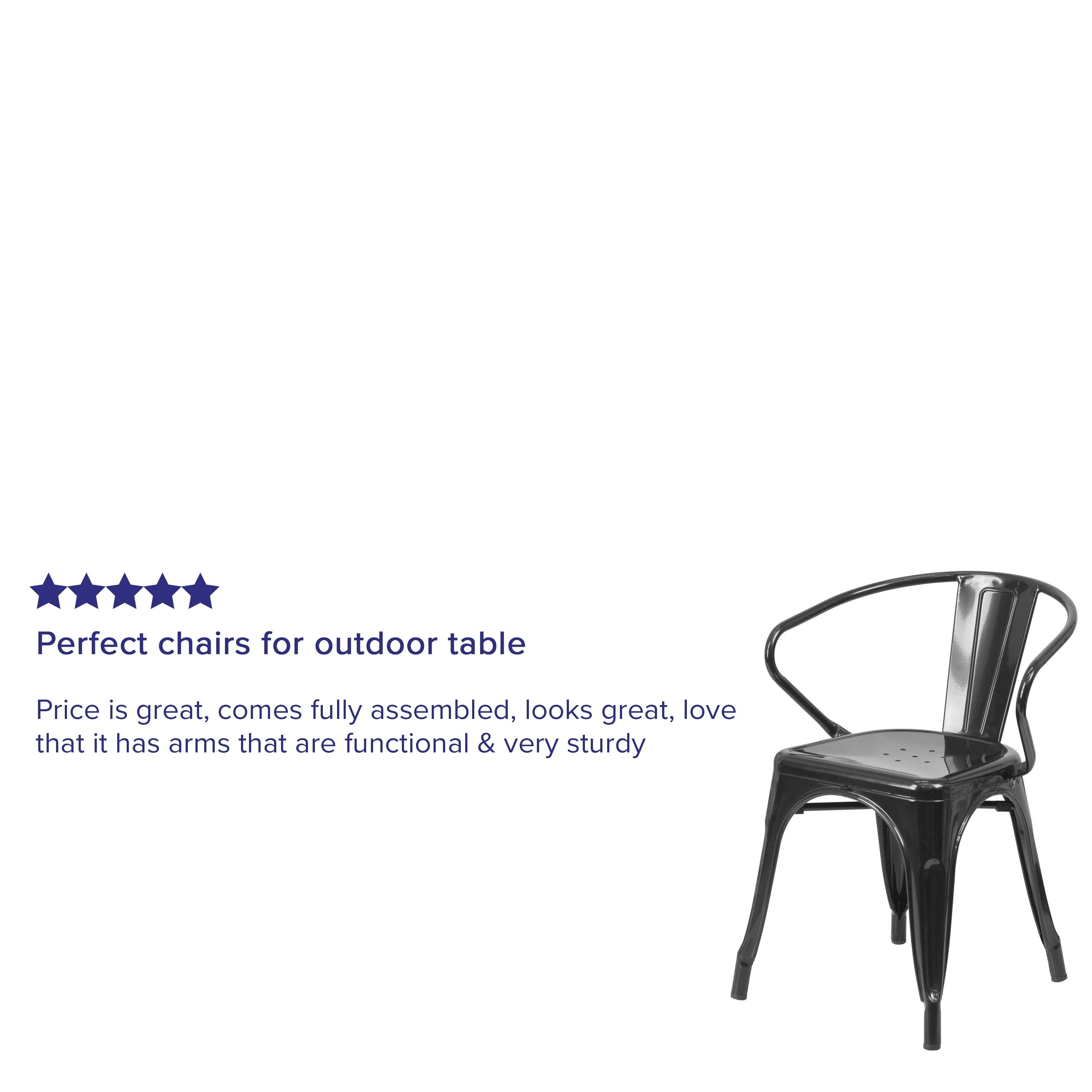 Hucheson Metal Indoor-Outdoor Chair with Arms