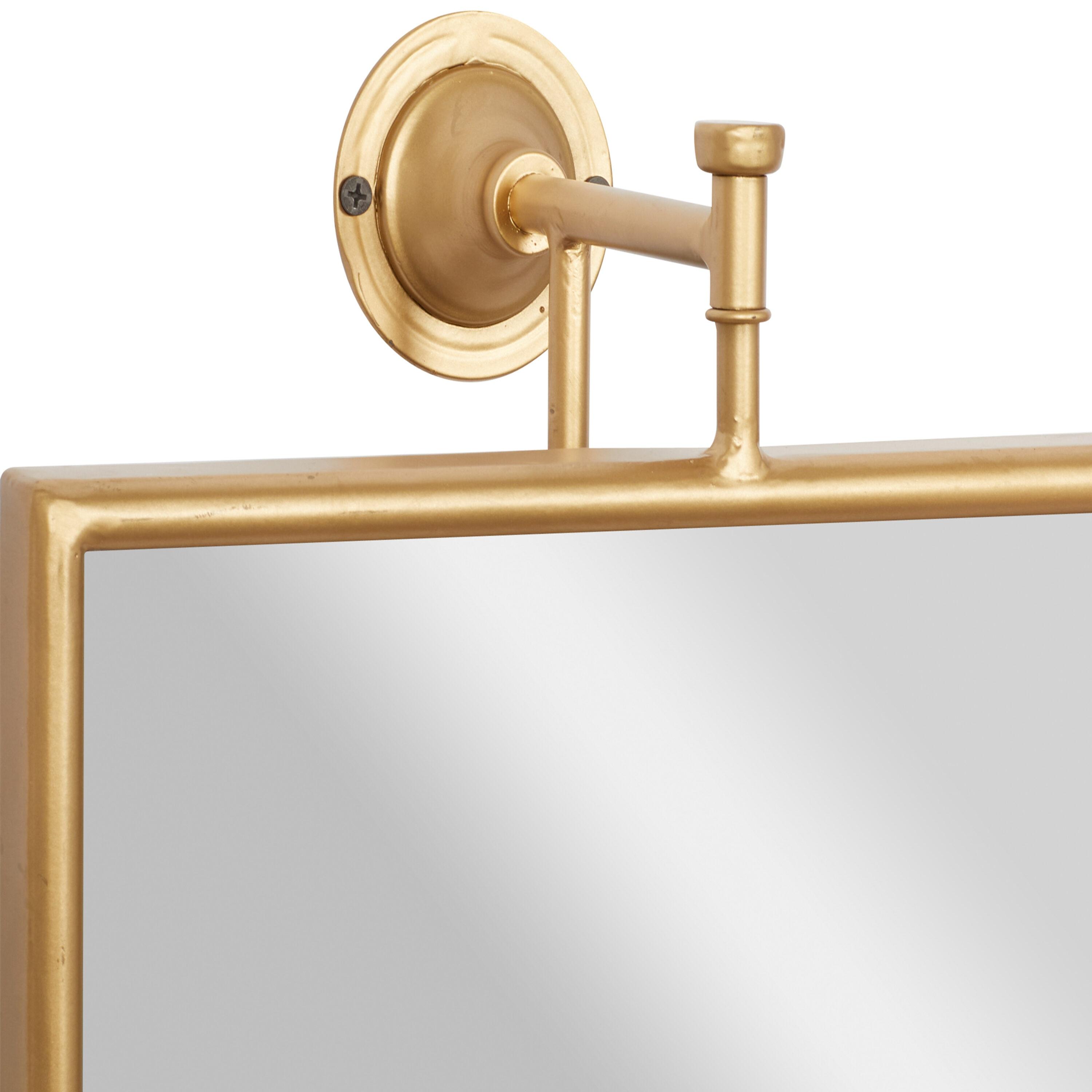 DecMode 14" x 28" Gold Dimensional Wall Mirror