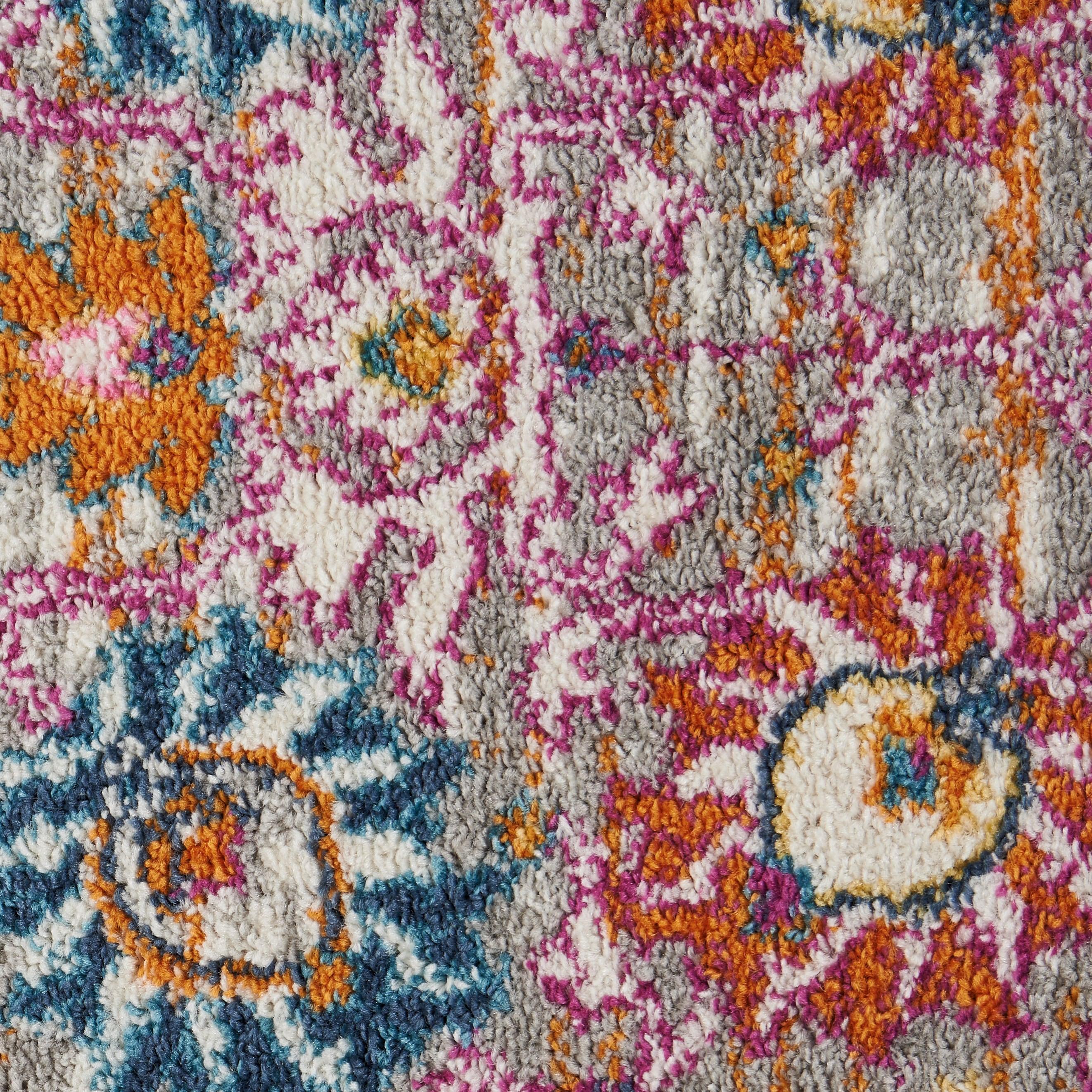Bungalow Rose Rectangle Passion Floral 6'7" x 9'6" Area Rug in Pink