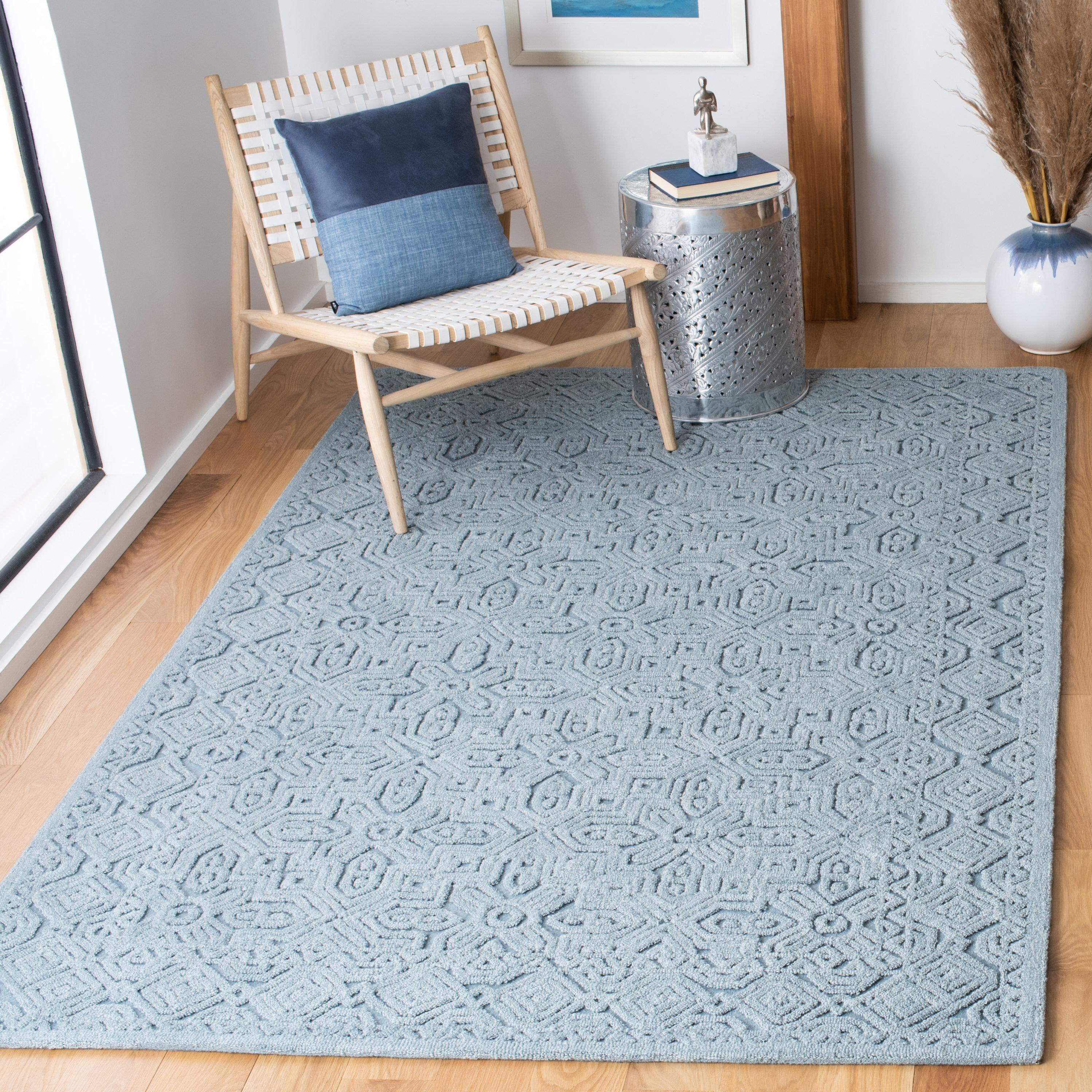 Textural TXT101 Hand Tufted Area Rug - Blue - 8'x10' - Safavieh.