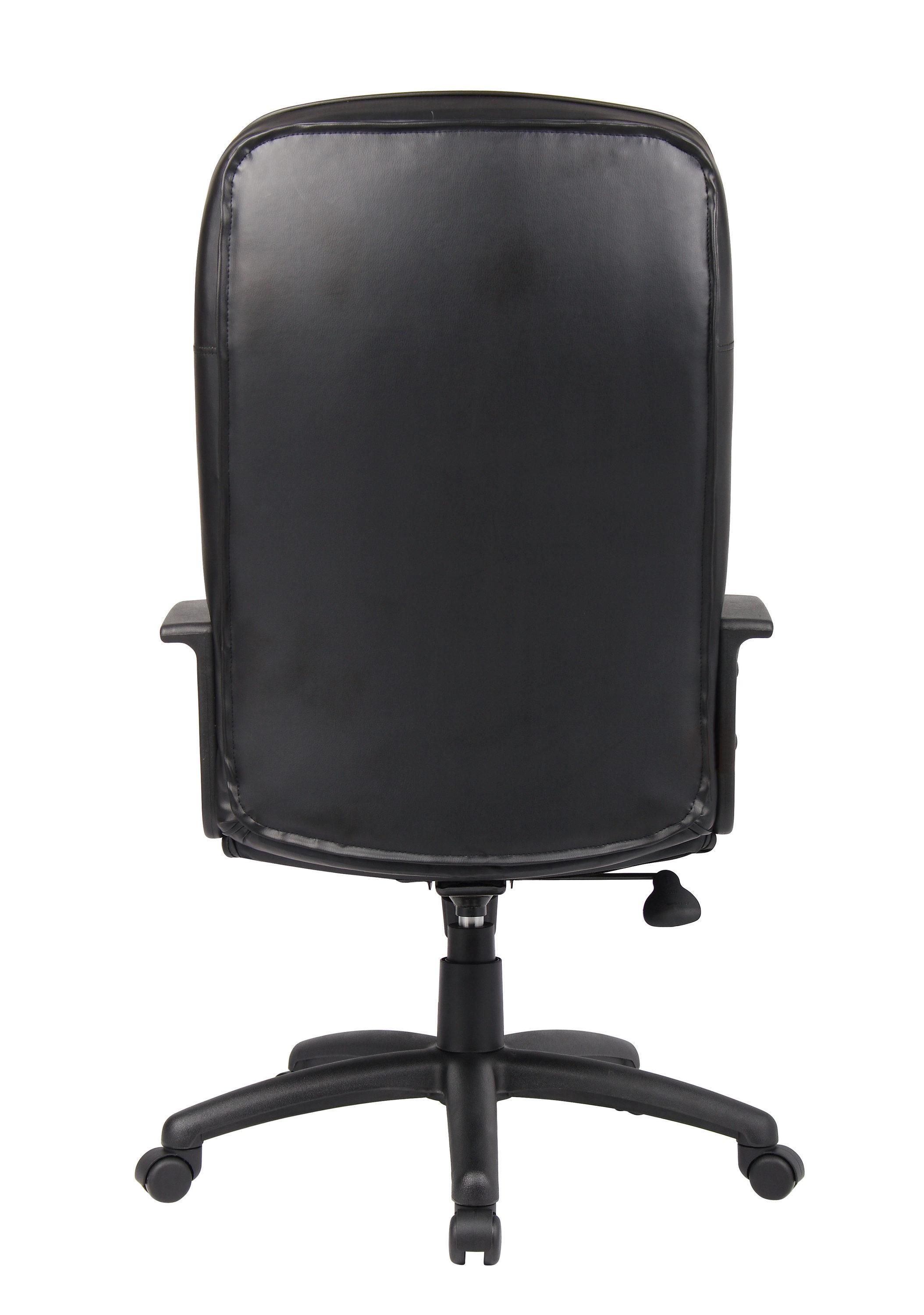 High Back LeatherPlus Chair Black - Boss Office Products: Ergonomic, Adjustable, Swivel, Casters/Wheels