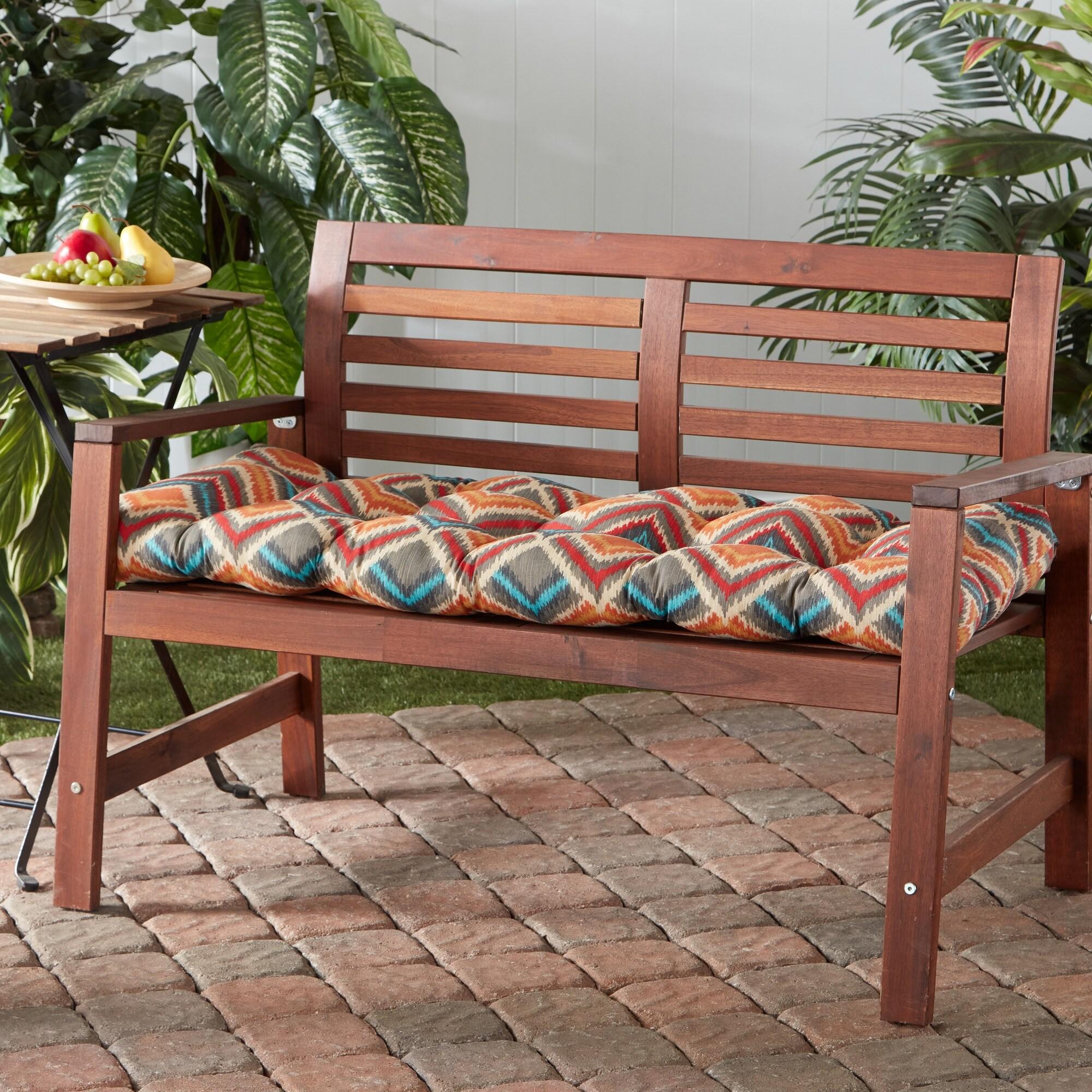 Greendale Home Fashions Surreal Chevron 51 x 18 in. Outdoor Reversible Tufted Bench Cushion