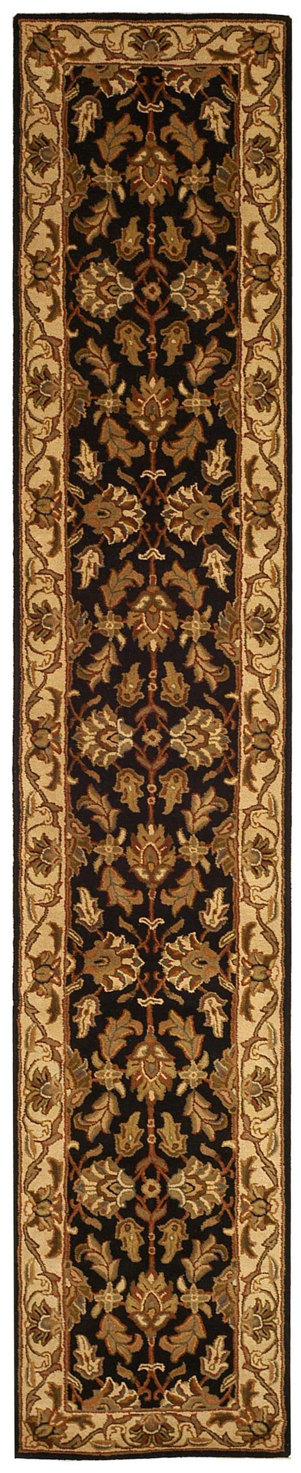 Heritage HG628 Hand Tufted Runner Rug - Black/Beige - 2'3"x10' - Safavieh.