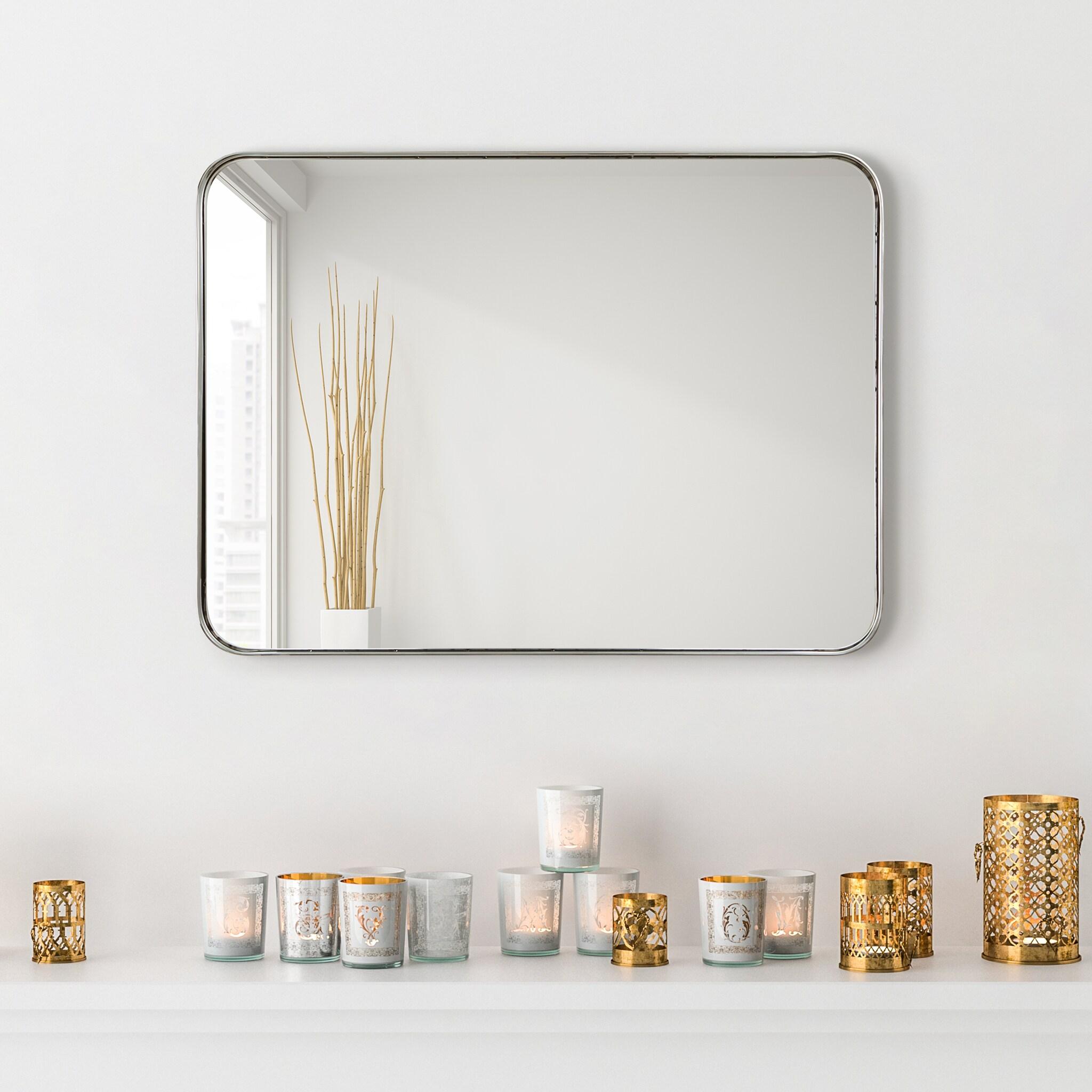 Empire Art Direct Ultra Stainless Steel Rectangular Wall Mirror Brushed Black 24" x 36" Black