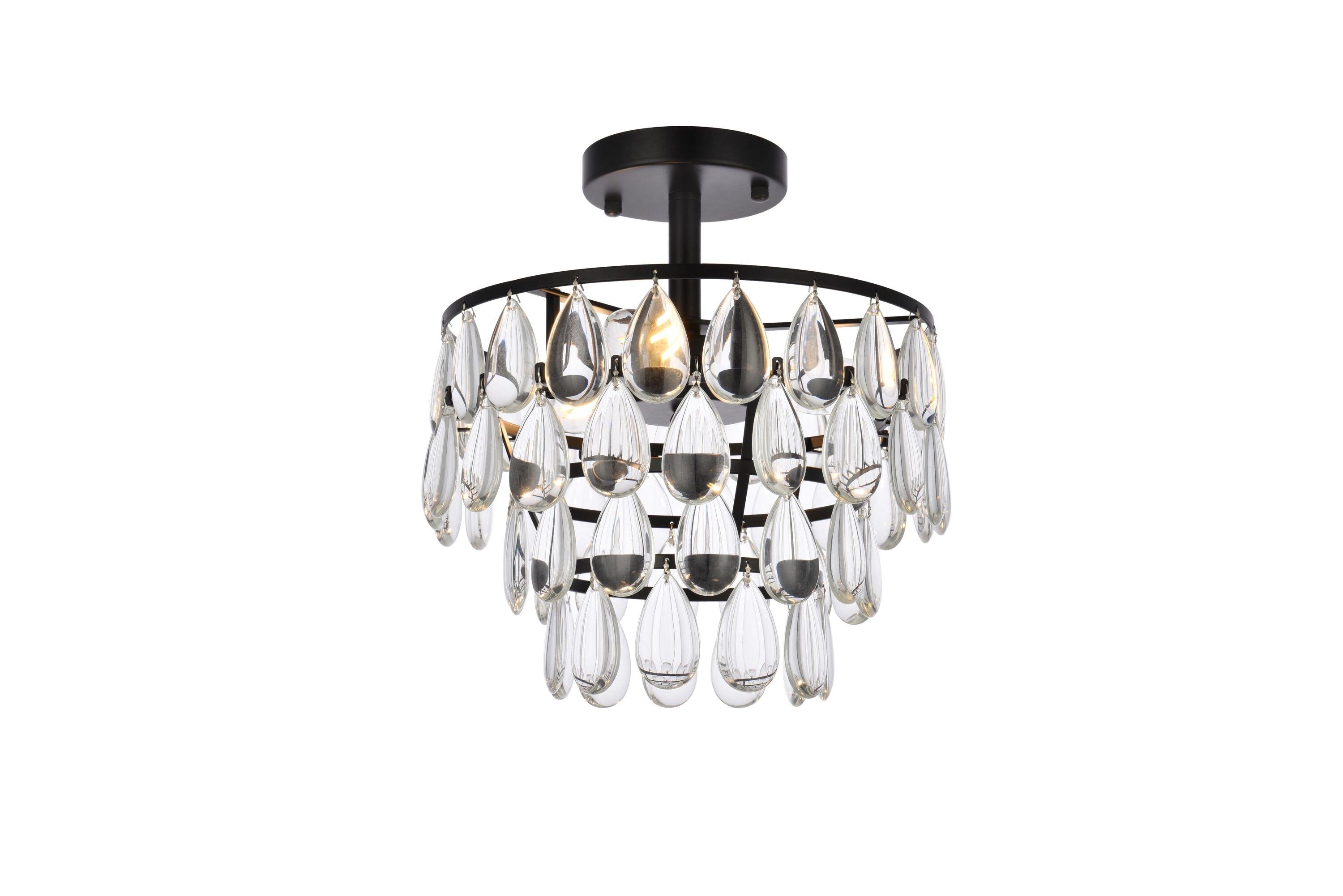 Elegant Lighting Mila 12 inch flush mount in black