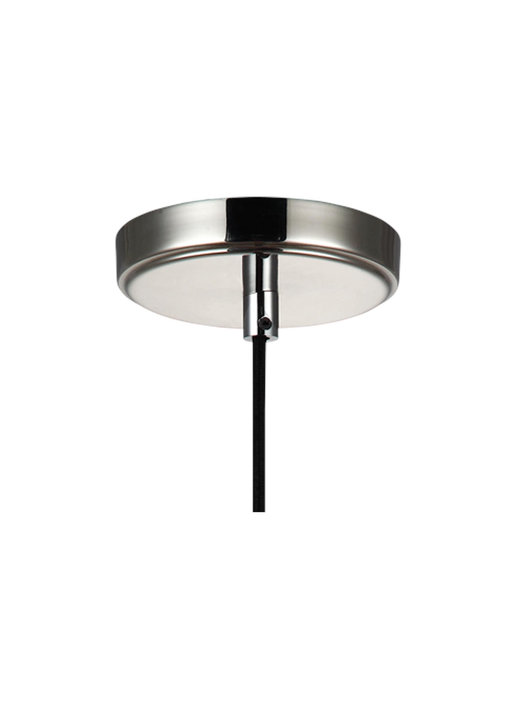 Loras Chrome Finish Mini Pendant with Clear Seeded Glass