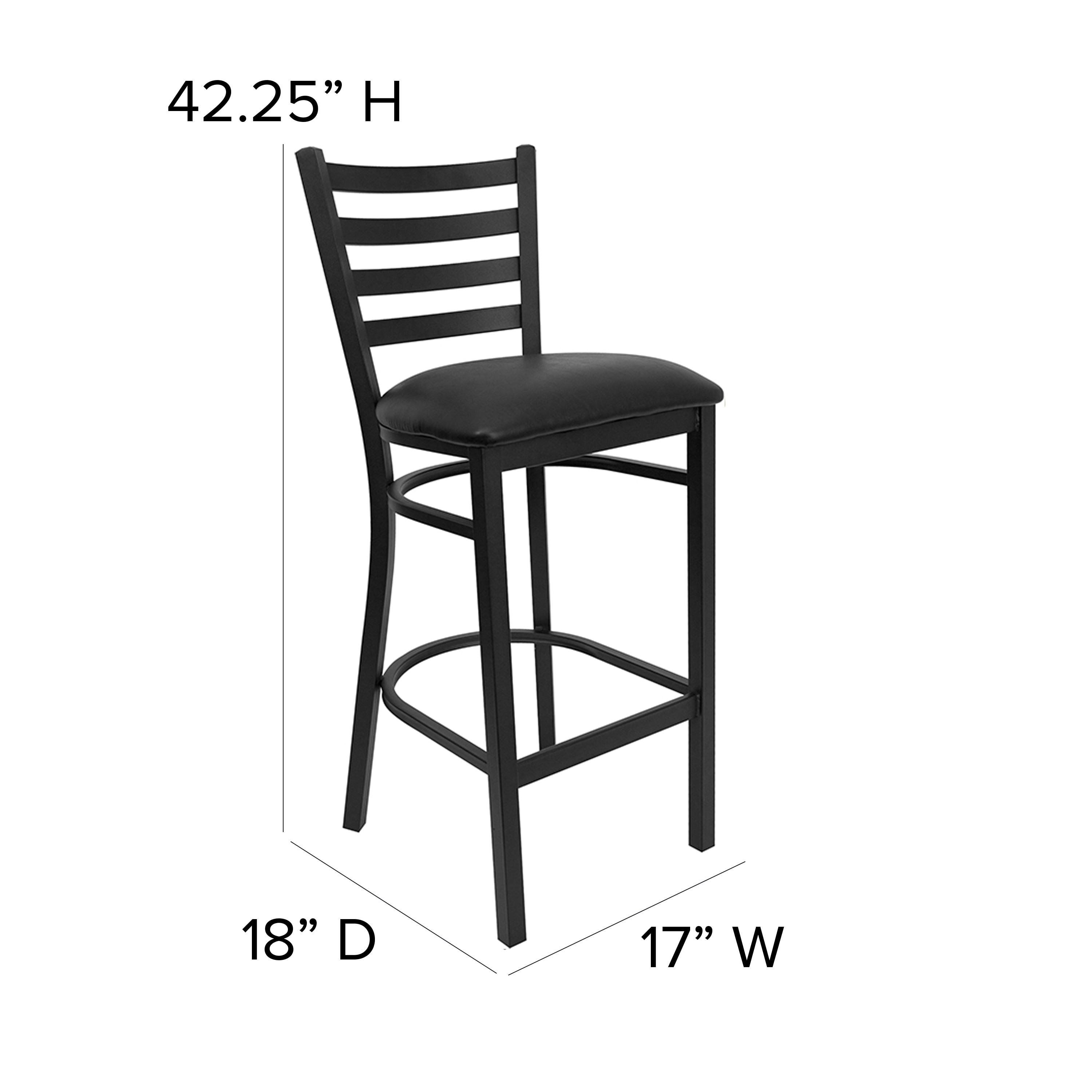 Brixton Hercules Series Ladder Back Metal Restaurant Barstools by Flash Furniture