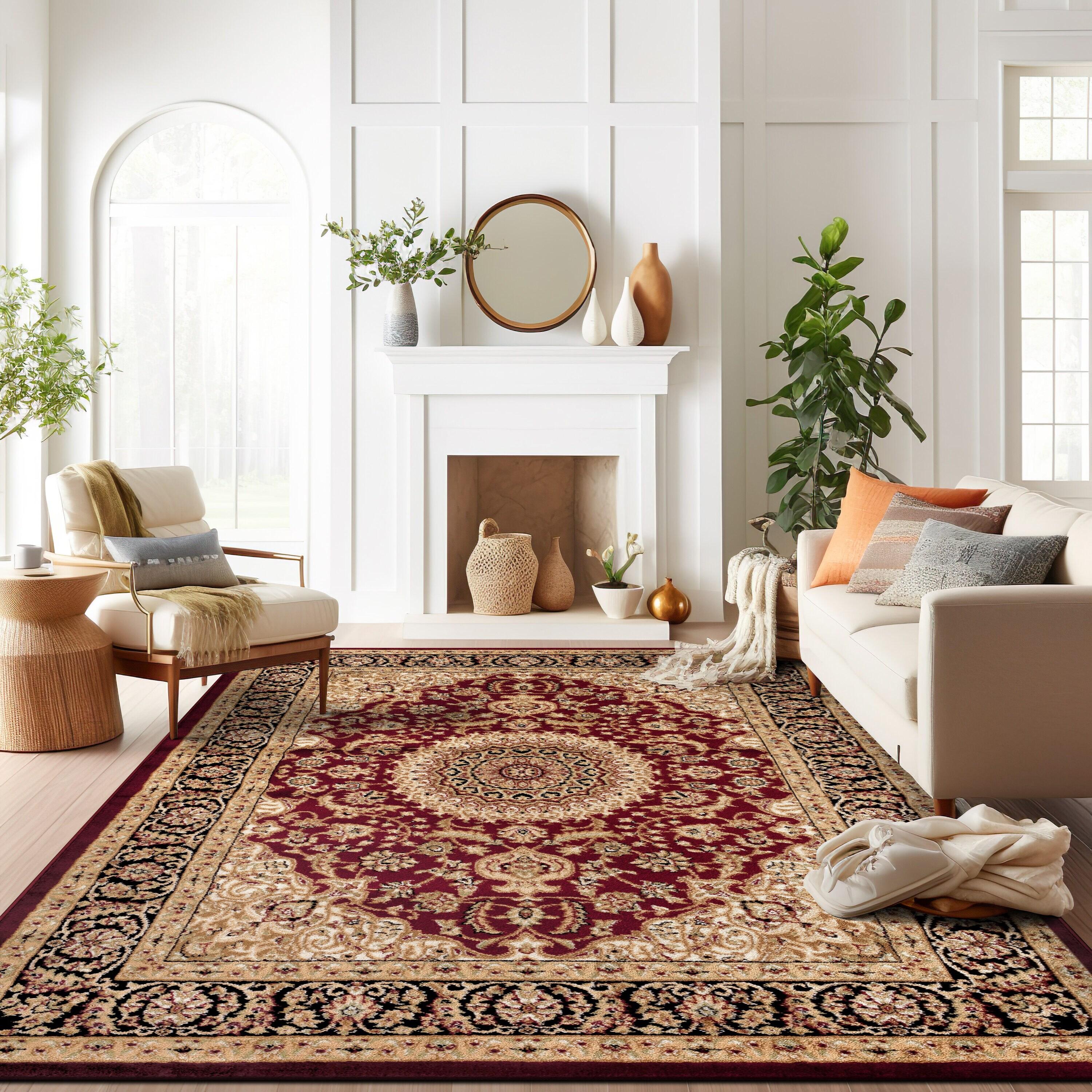 World Rug Gallery Traditional Oriental Medallion Area Rug - Burgundy 7'10" x 10'2"