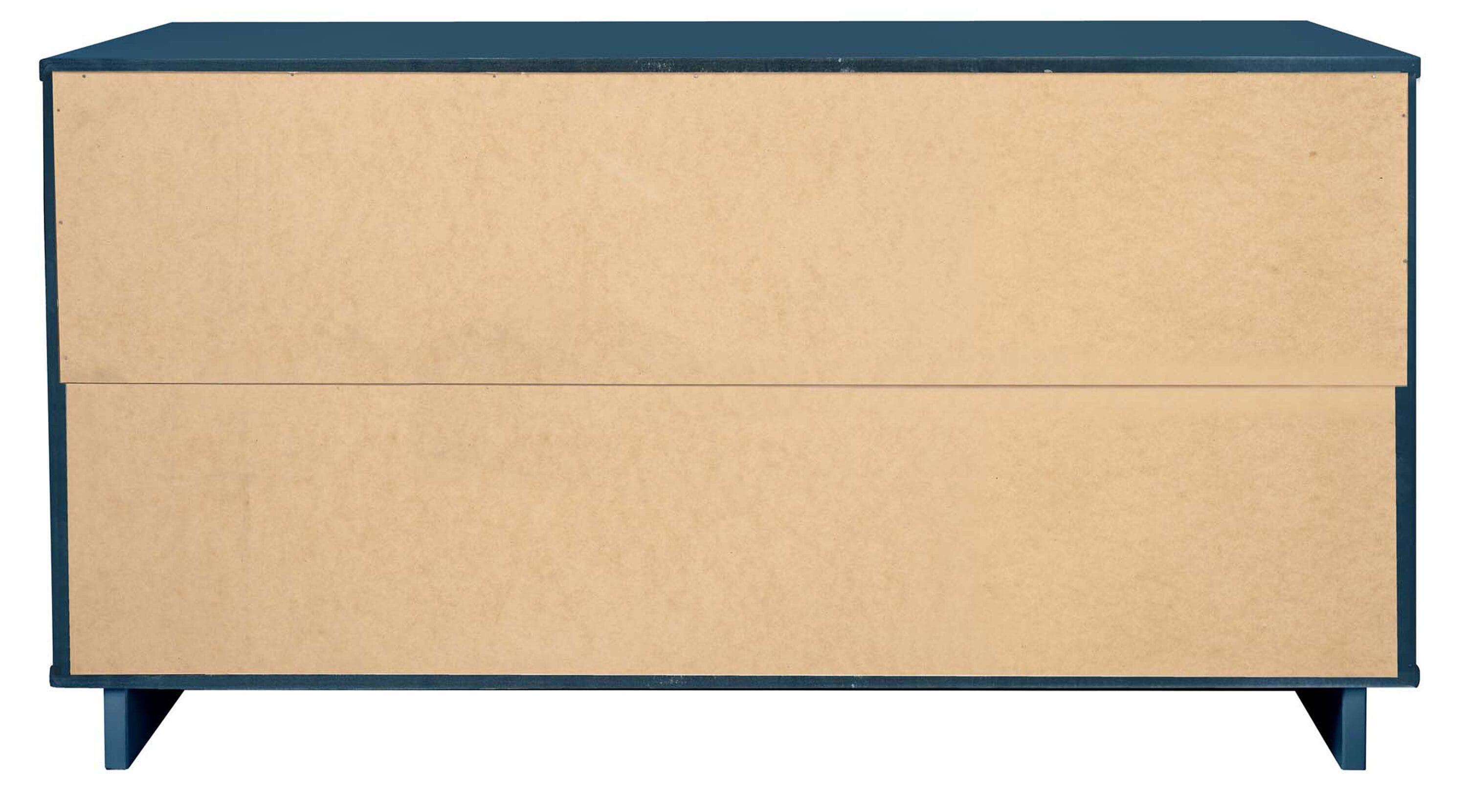 Granville Modern 6 Drawer Double Wide Dresser Midnight Blue - Manhattan Comfort: UV Painted, Soft Close, Wood Frame