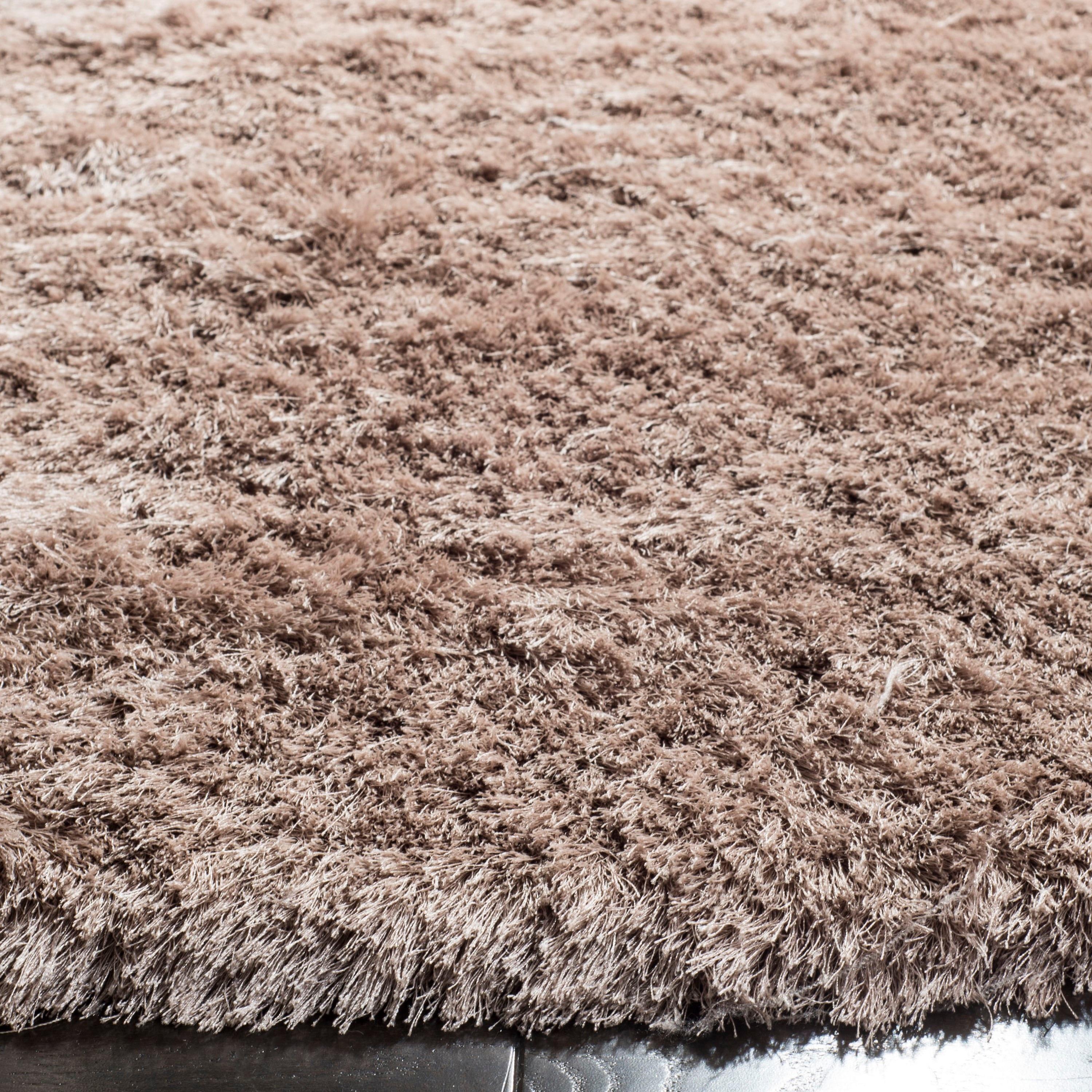 Paris Shag SG511 Hand Tufted Indoor Area Rug - Beige - 5' Round - Safavieh