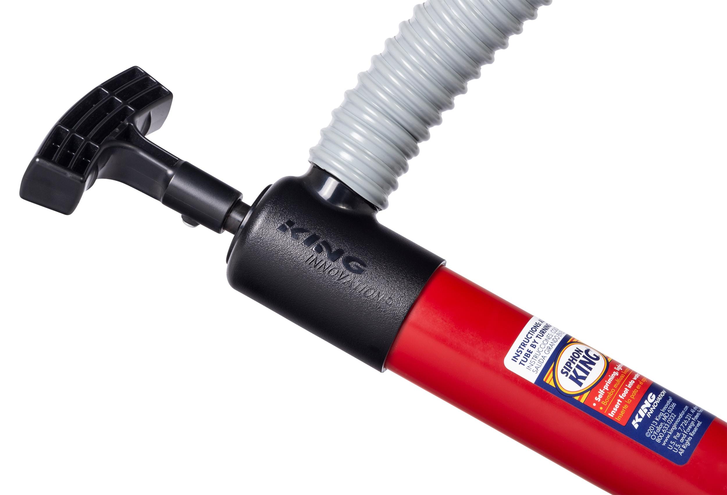 Red Thermoplastic Utility Hand Pump with Flexible Hose