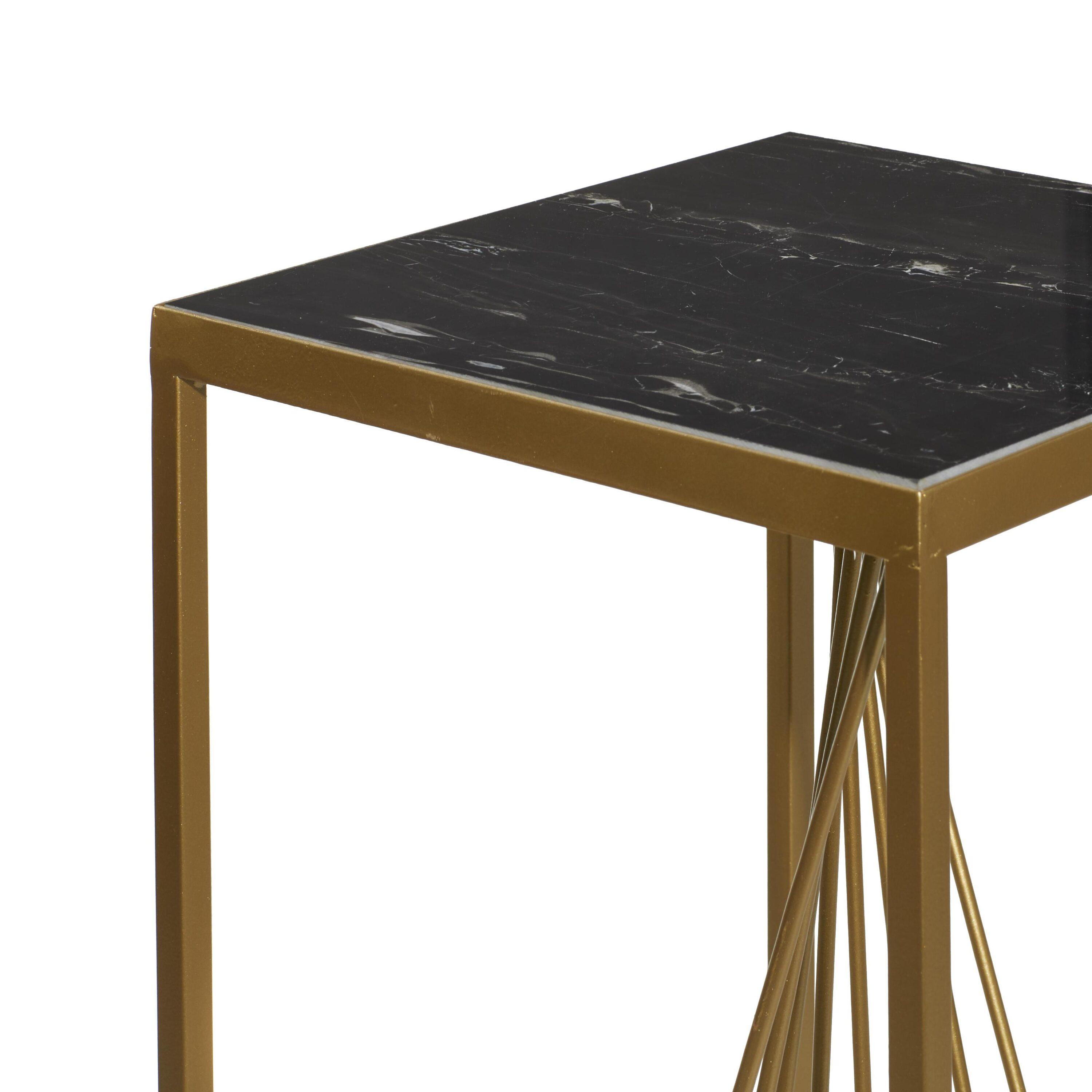 Set of 2 Contemporary Marble Accent Tables Gold - Olivia & May: No Assembly, Indoor Use, Metal Frame