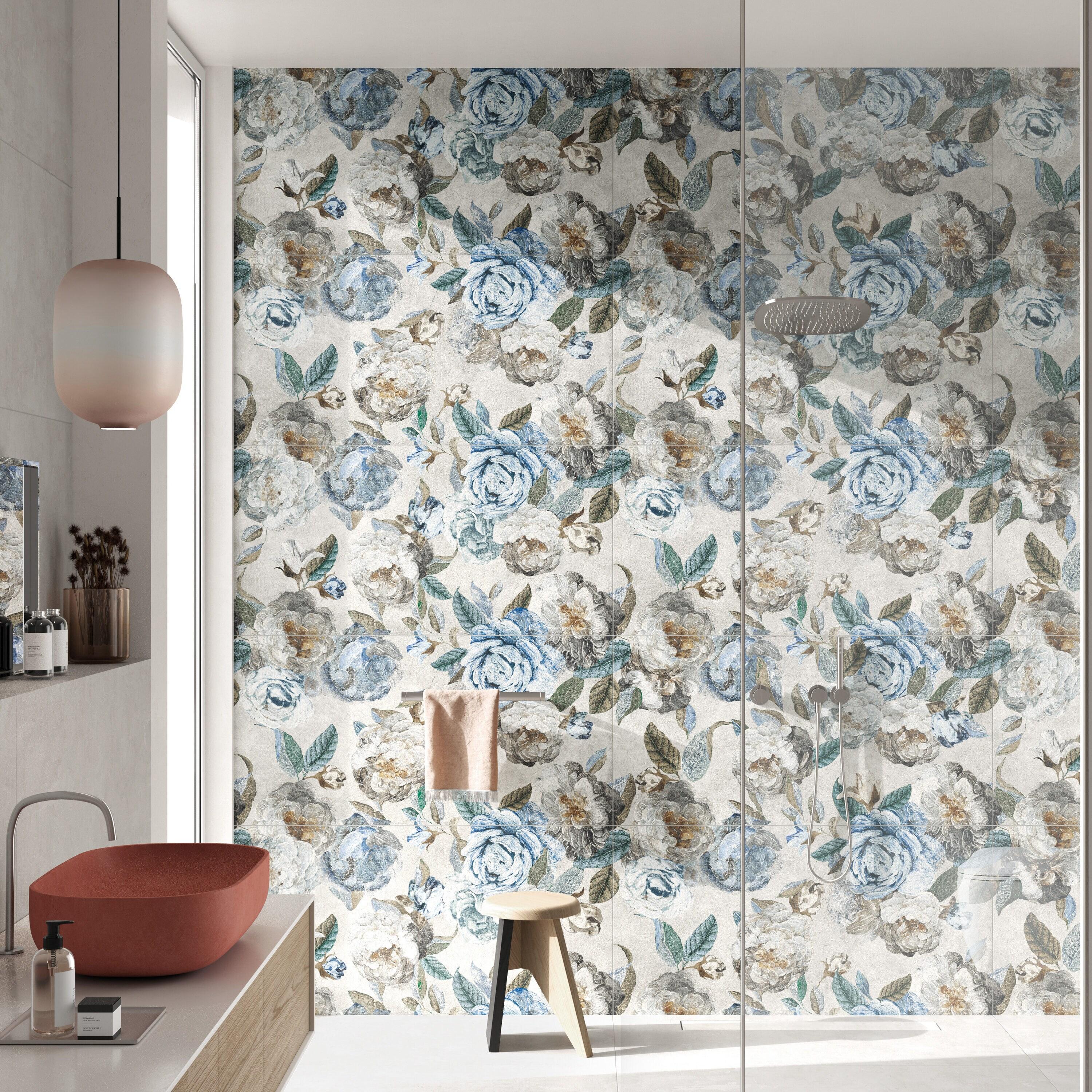 Merola Tile Parete Fiori 24" x 47" Porcelain Natural / Floral Wall & Floor Tile