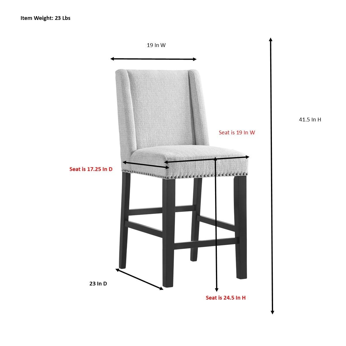 Carolina Living Set of 2 24" Laurant Upholstered Counter Height Barstools Charcoal/Espresso