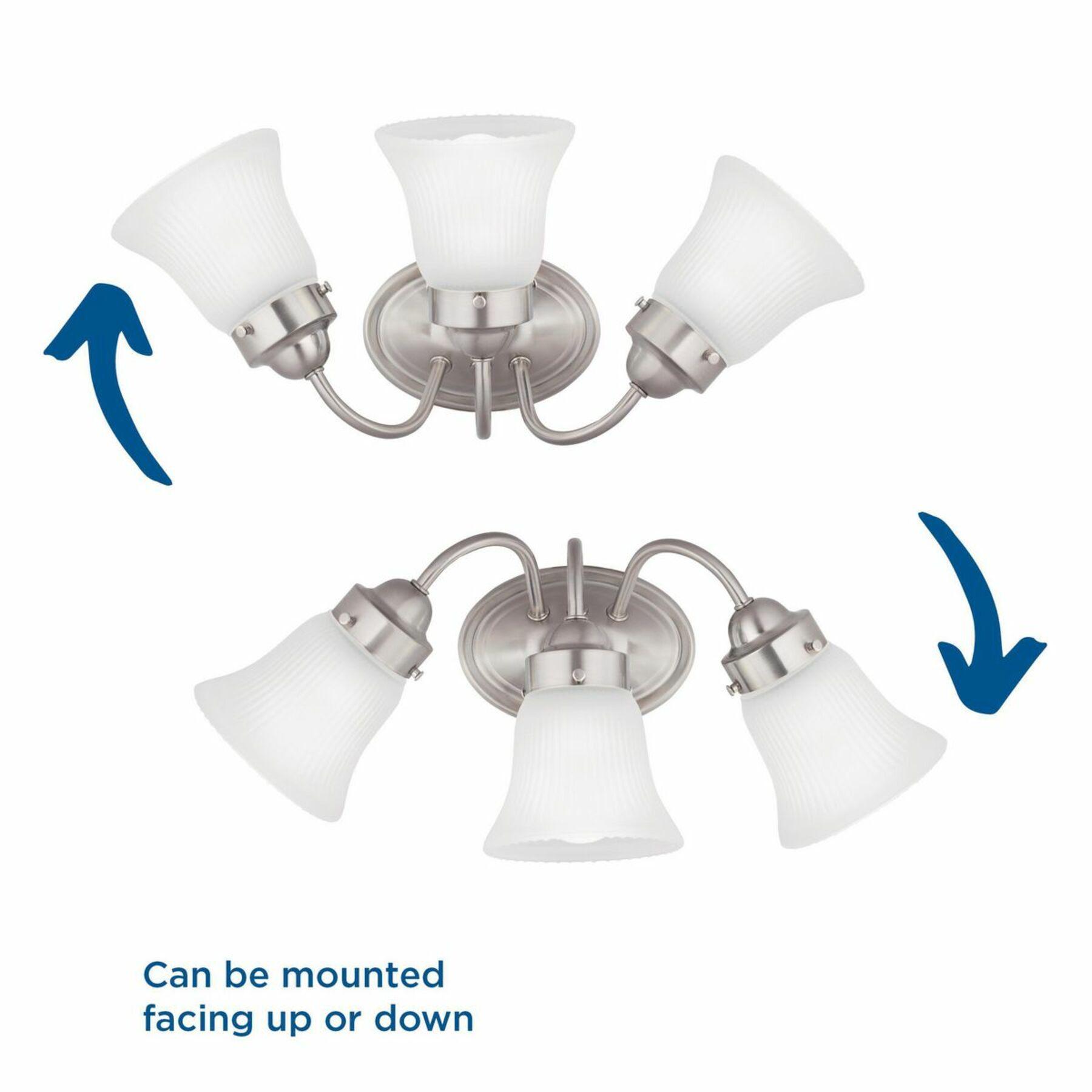 Fluted Glass Collection Three-Light Bath & Vanity