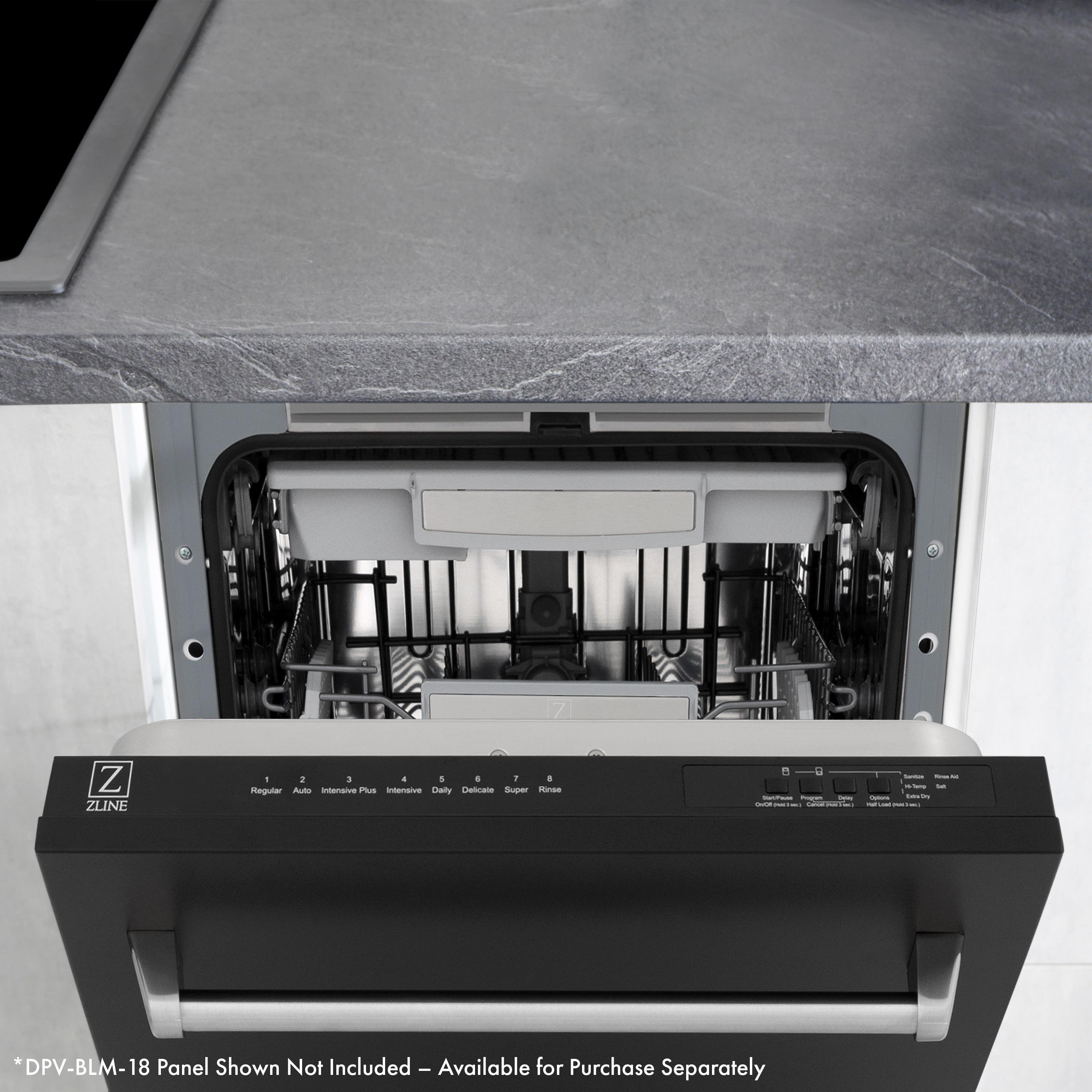 ZLINE DWV-18 ZLINE 18 in. Tallac Series Dishwasher in Custom Panel Ready W/ Stainless Steel Tub, 51dBa