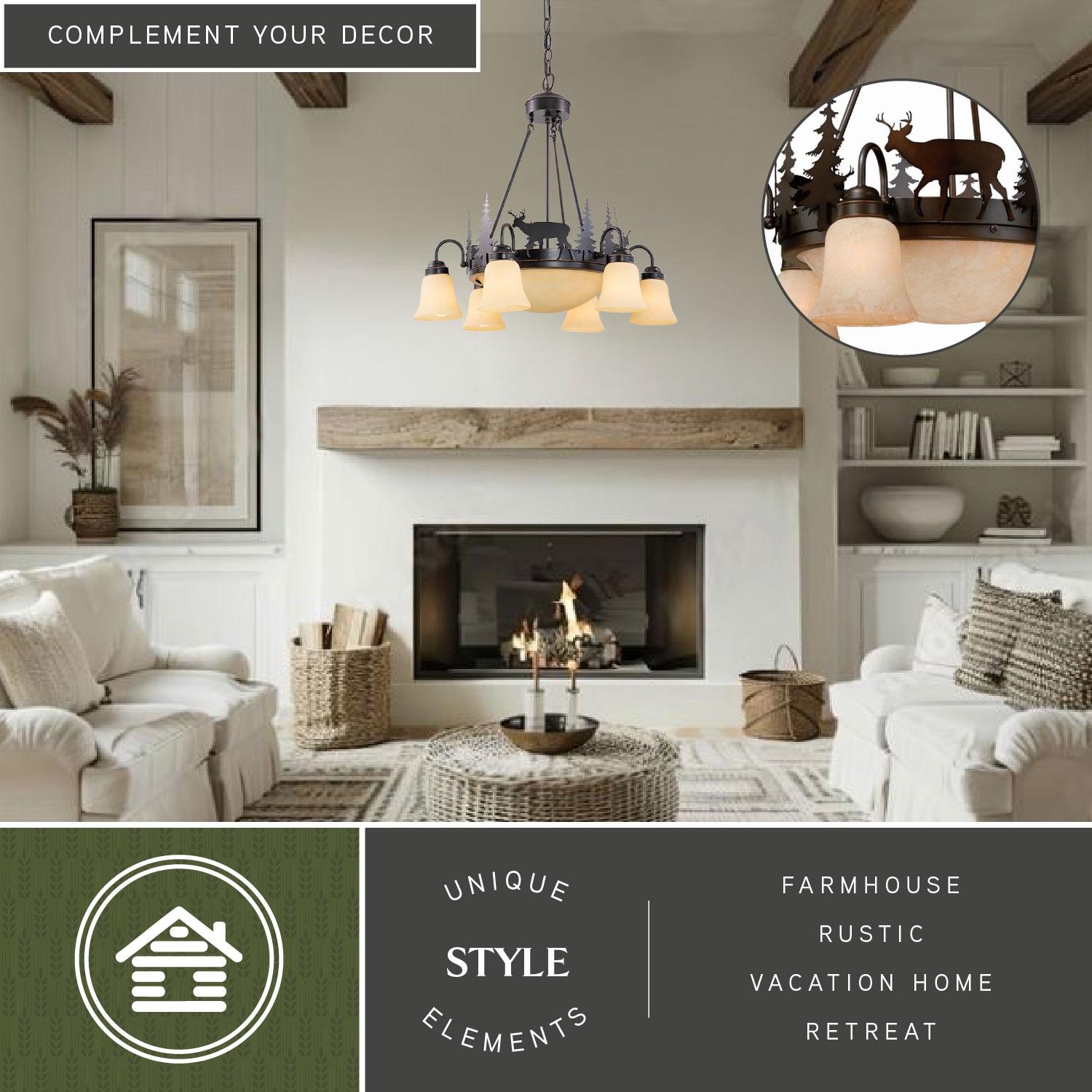 Vaxcel Bryce 9 - Light Chandelier in  Burnished Bronze
